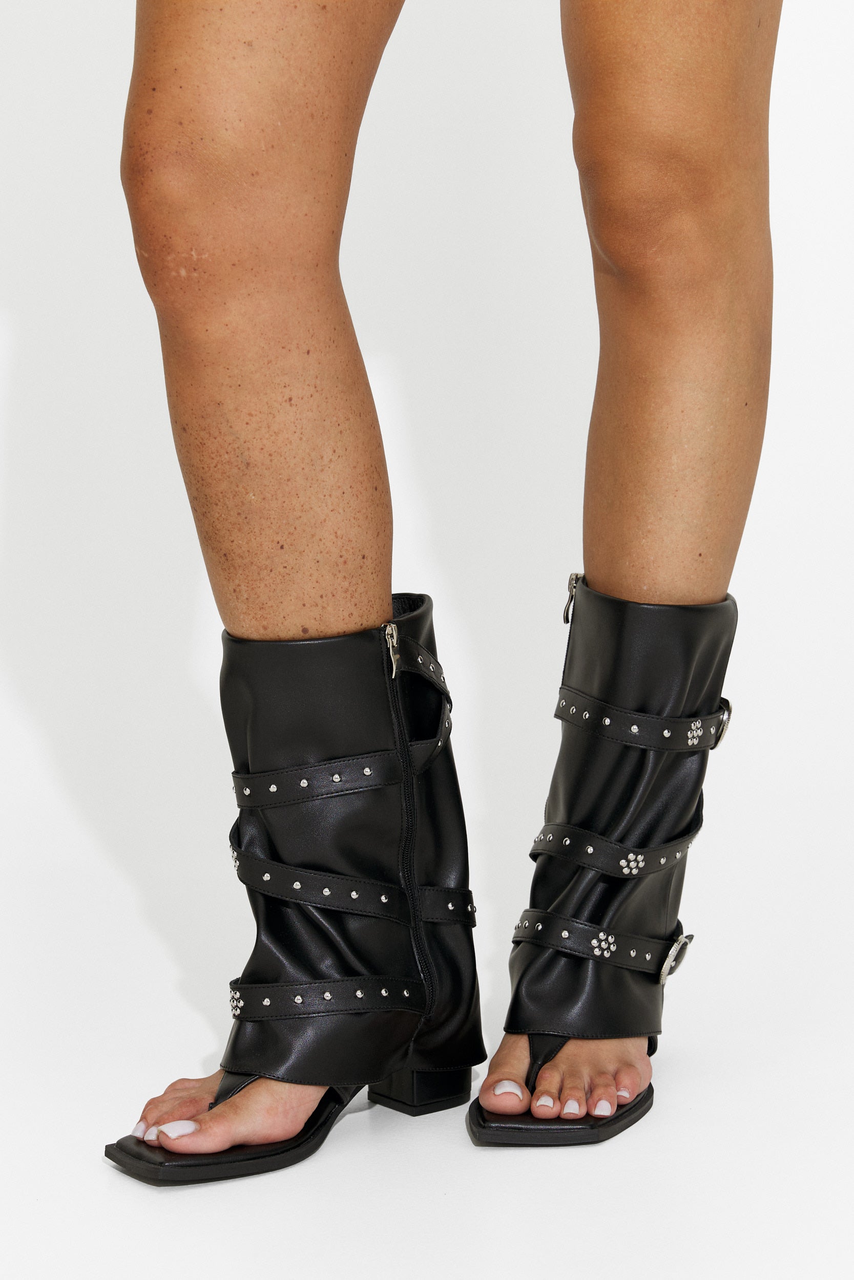 Black open-toe boots Komisa Bogas