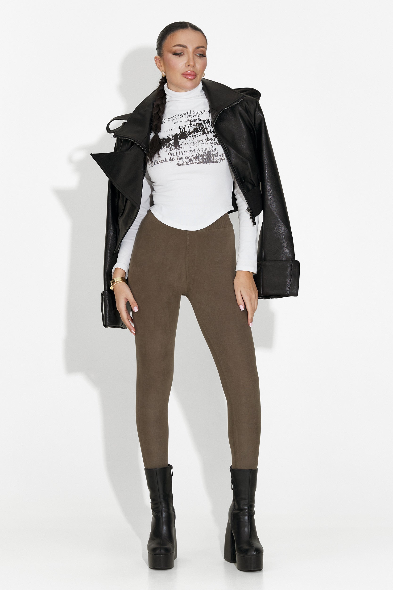 Otalira Bogas Comfortlux Khaki Women's Leggings