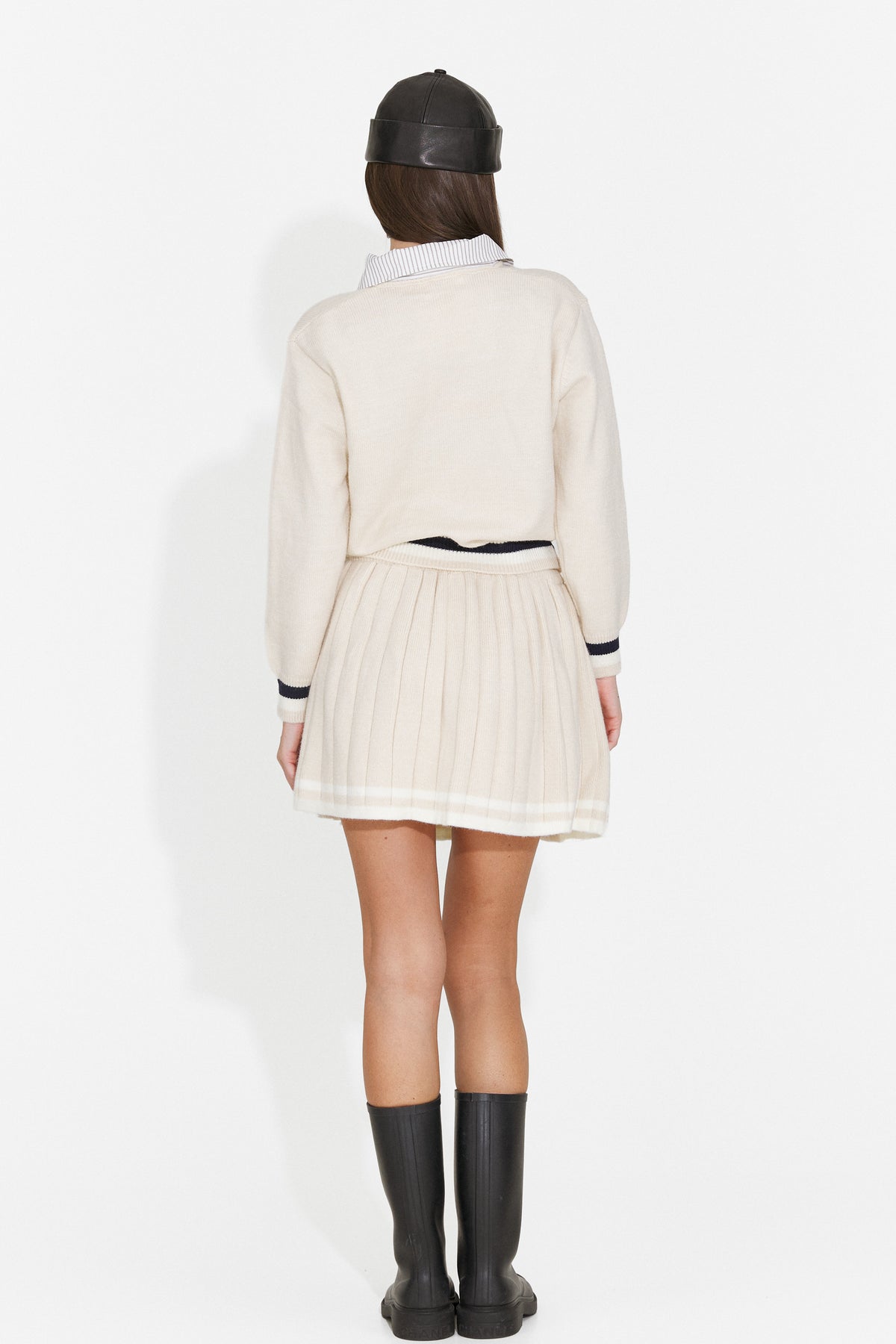Compleu casual crem Glvioura Bogas