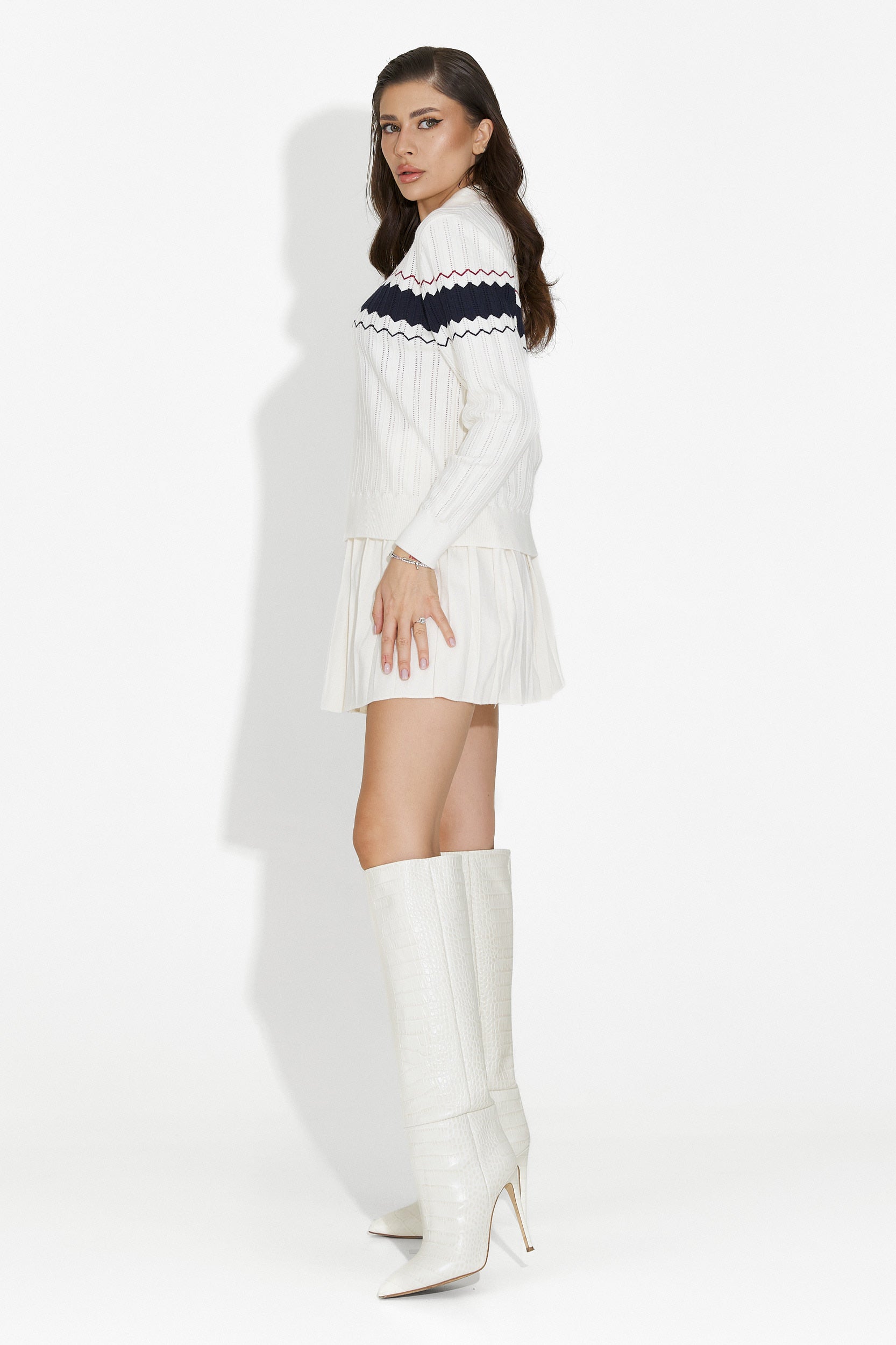 Σετ με φούστα λευκό Rozalin Bogas