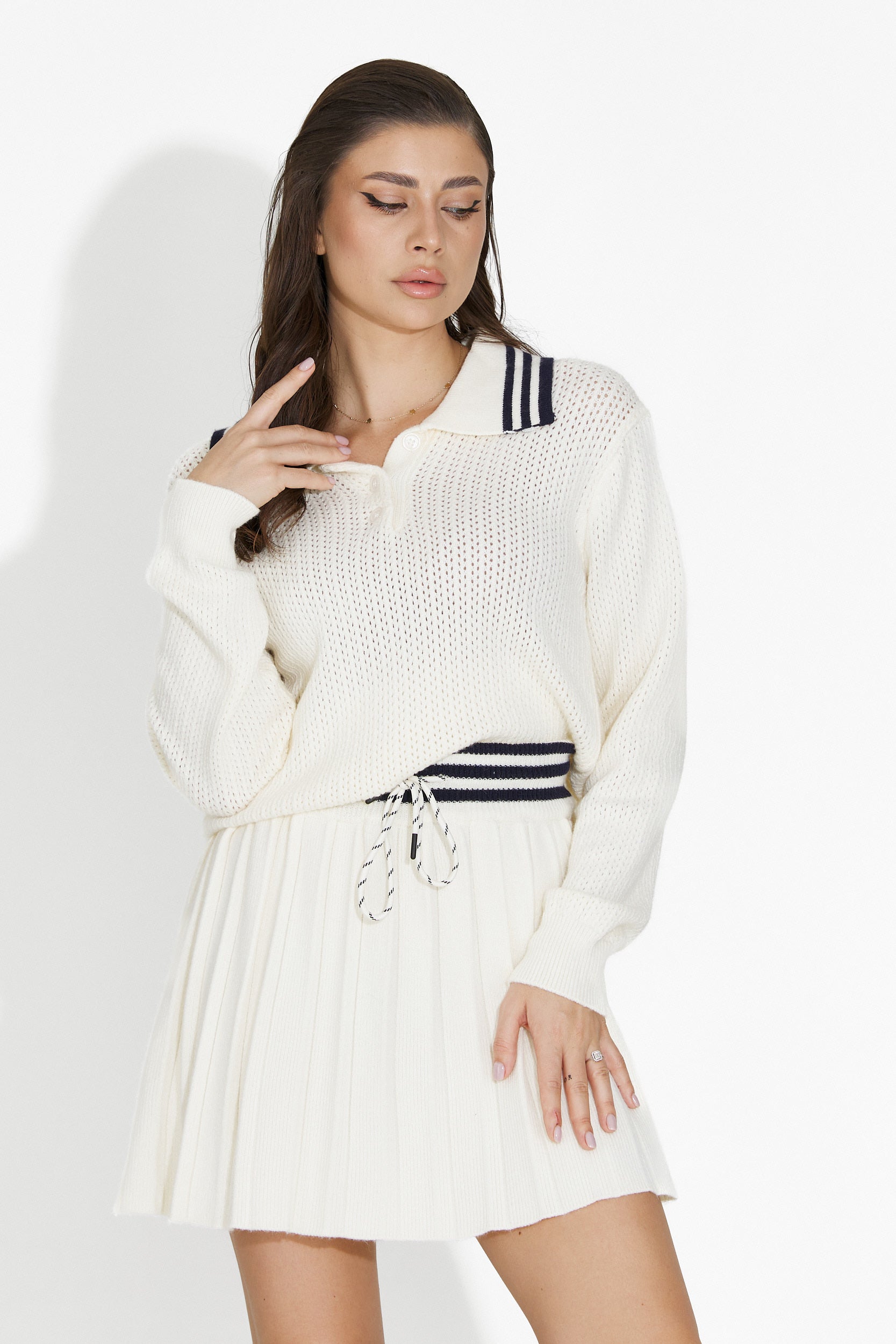 Vit casual kjolset Nisoria Bogas