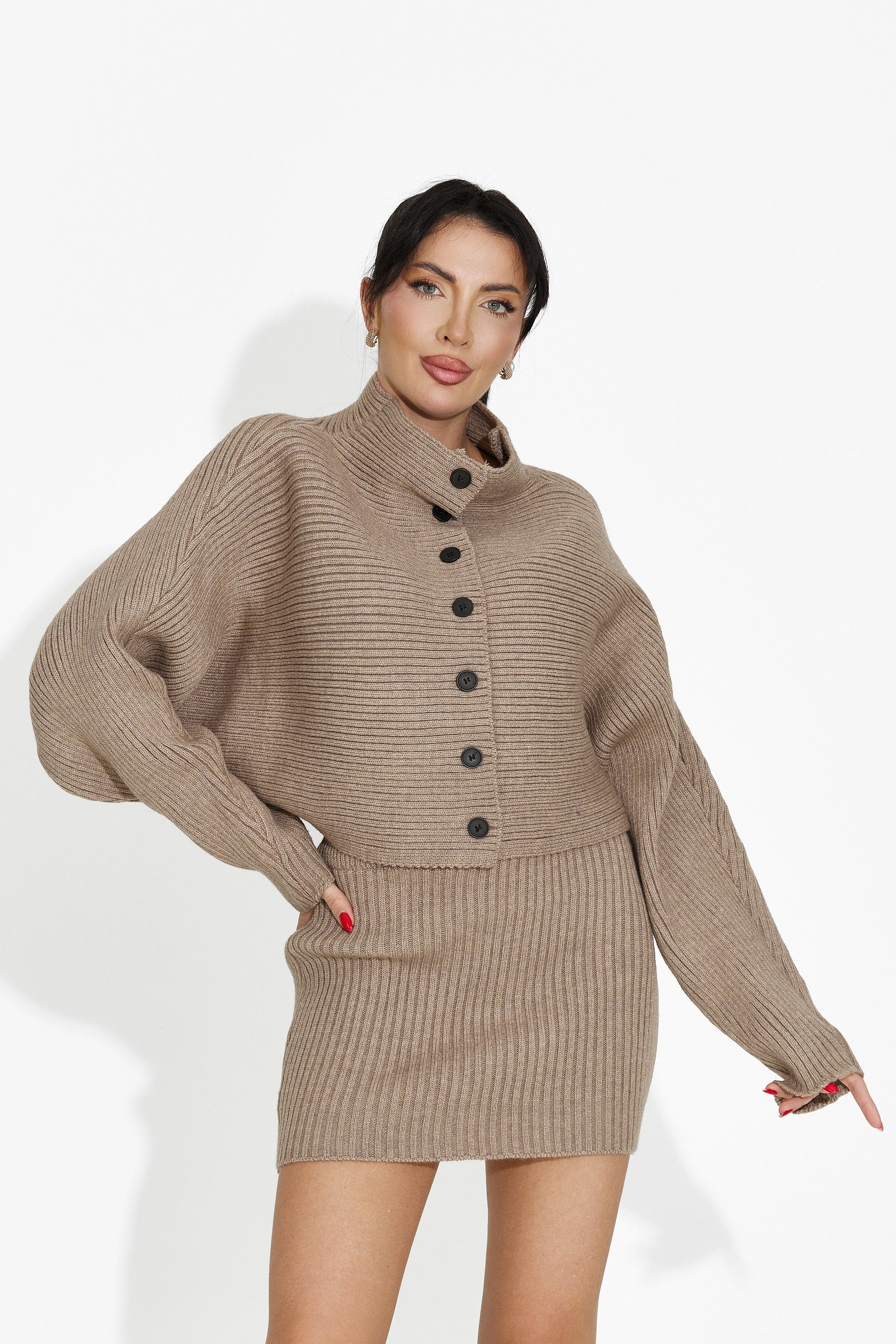 Braunes Set mit Rock Almaria Bogas