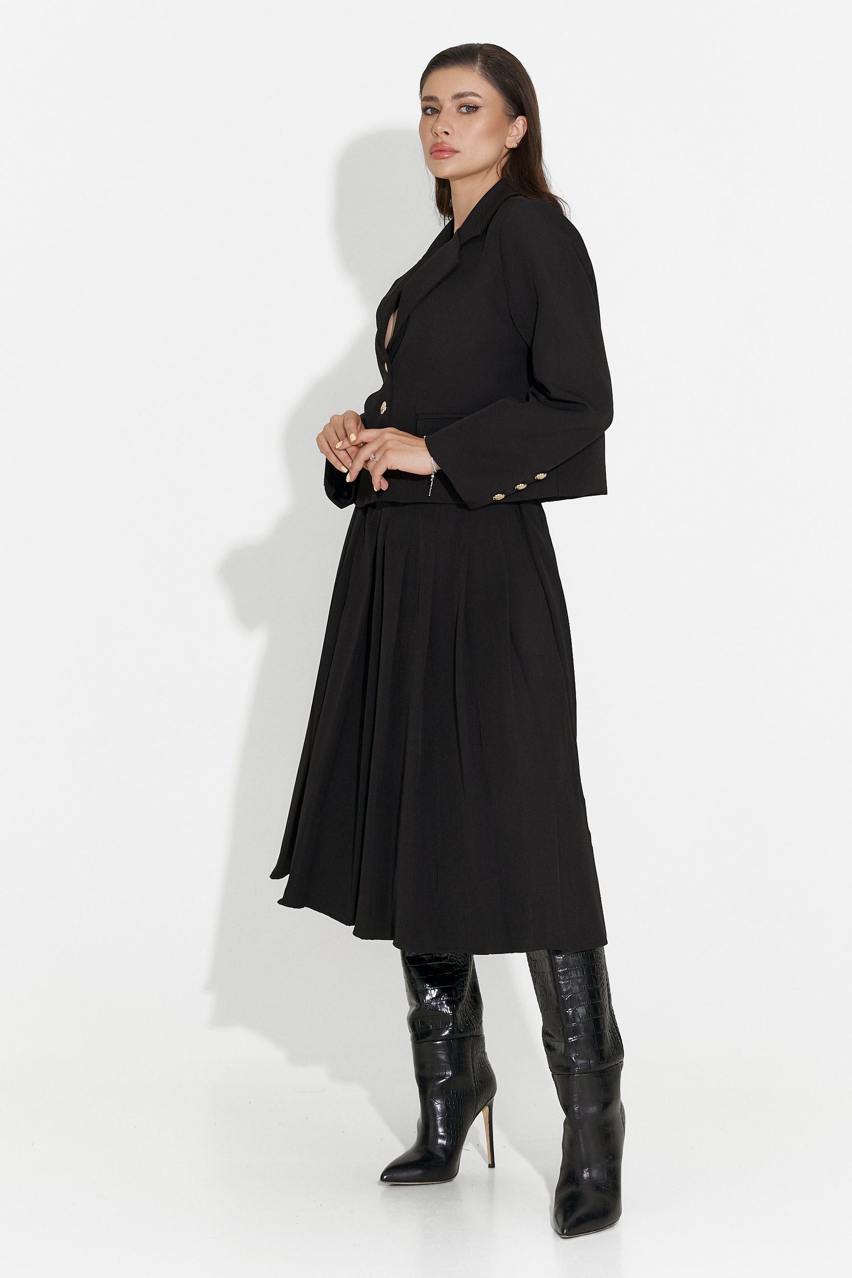 Conjunto de Falda Midi Negra Aurina Bogas