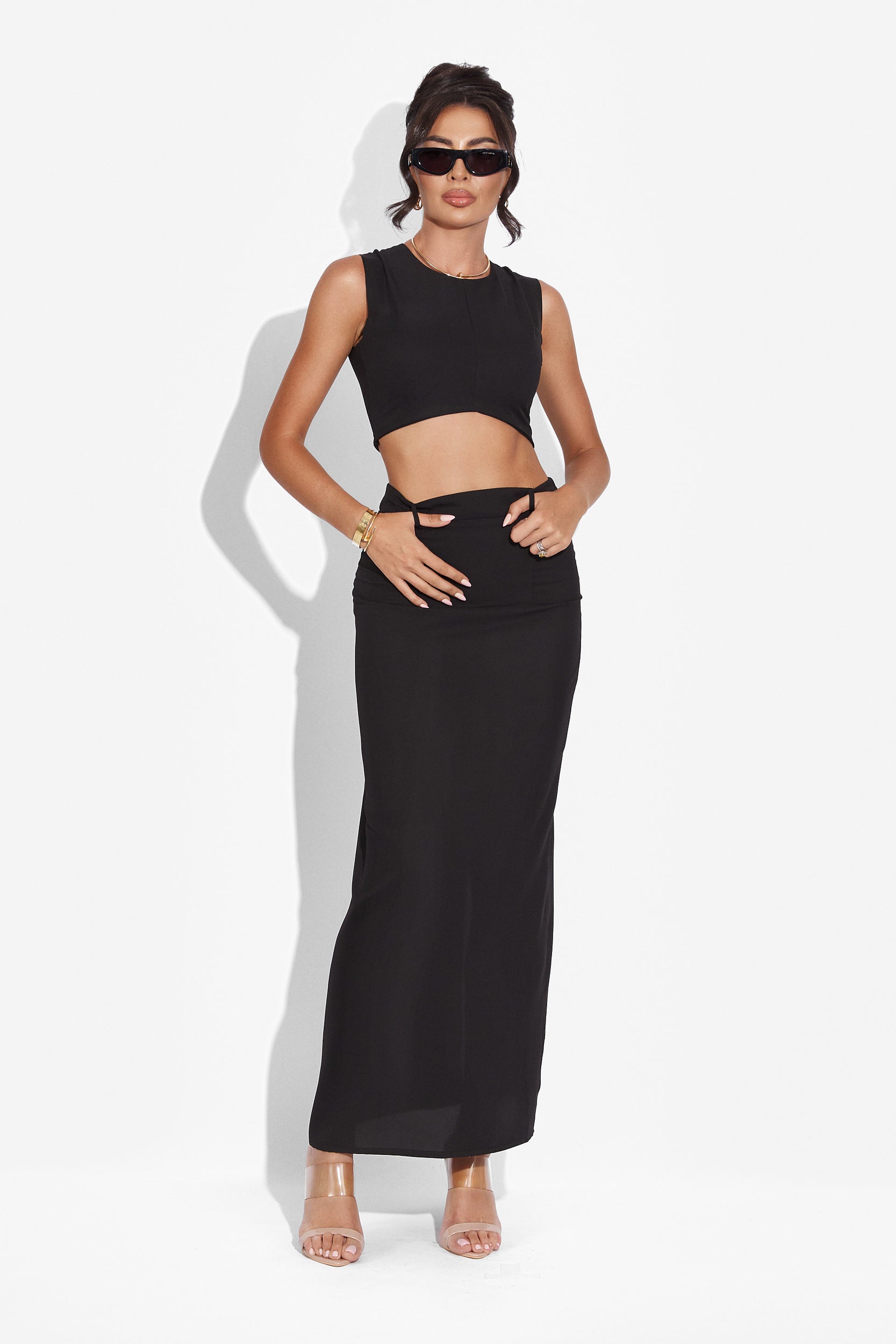 Μαύρο σύνολο με φούστα Arganda Bogas