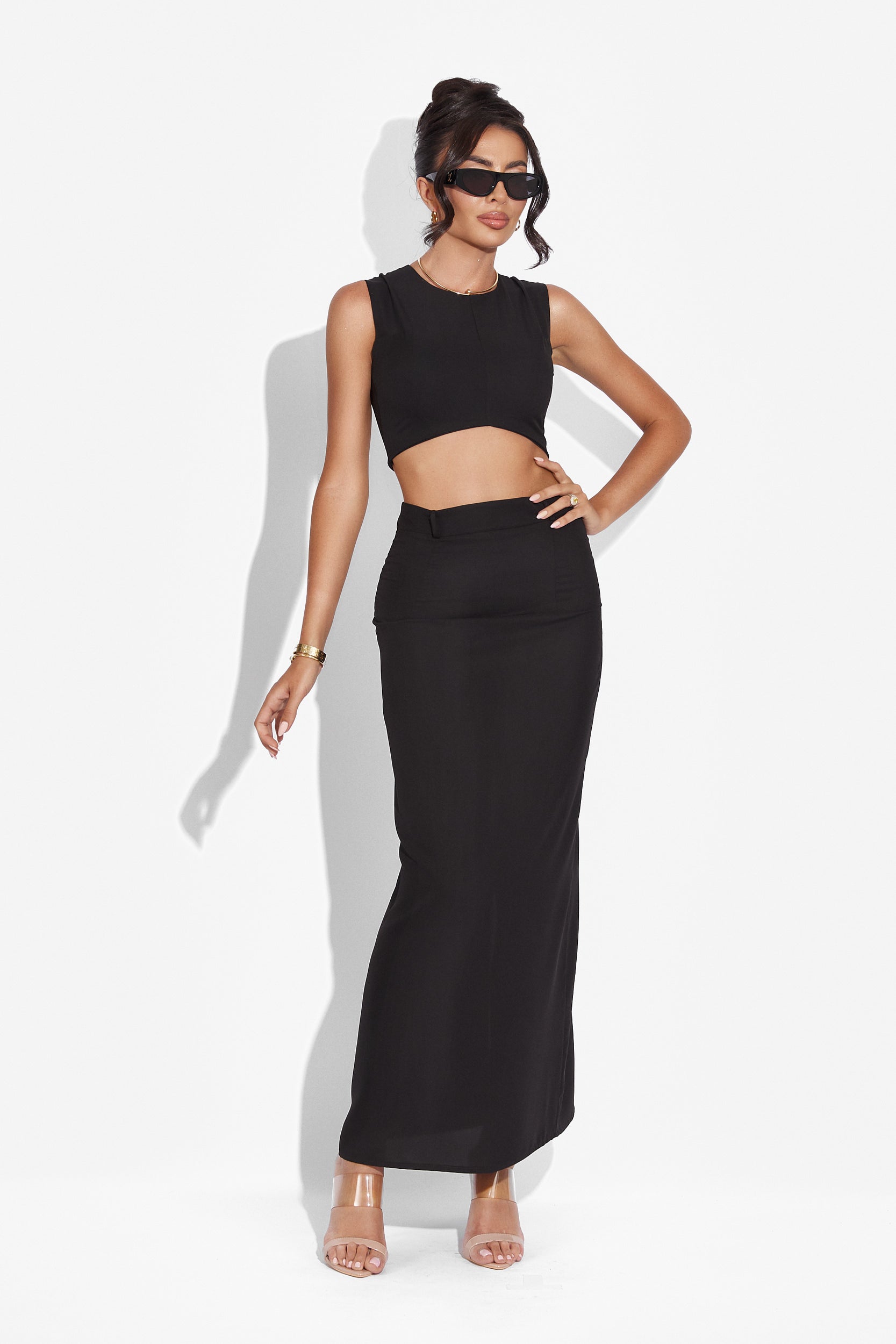 Μαύρο σύνολο με φούστα Arganda Bogas