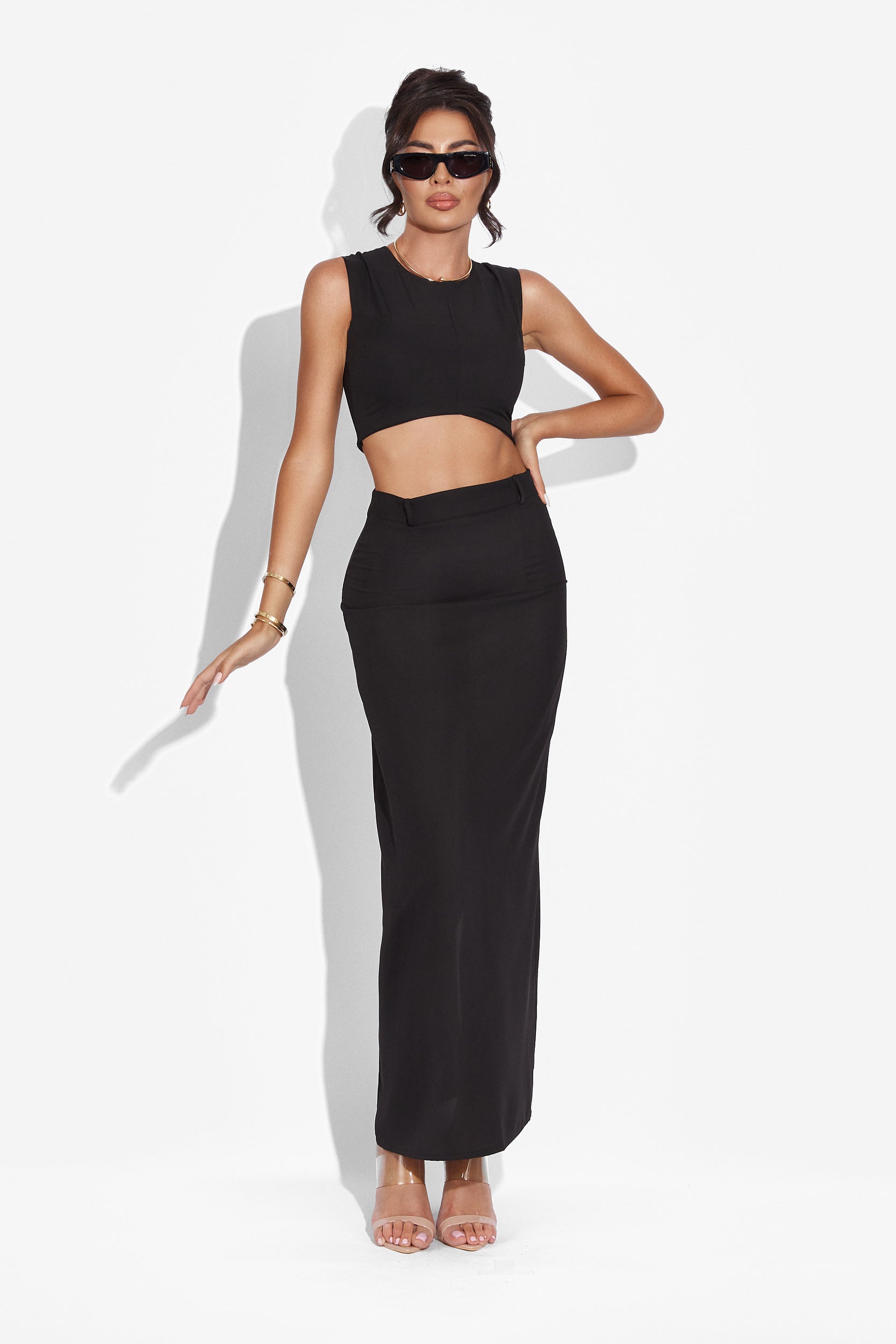 Μαύρο σύνολο με φούστα Arganda Bogas