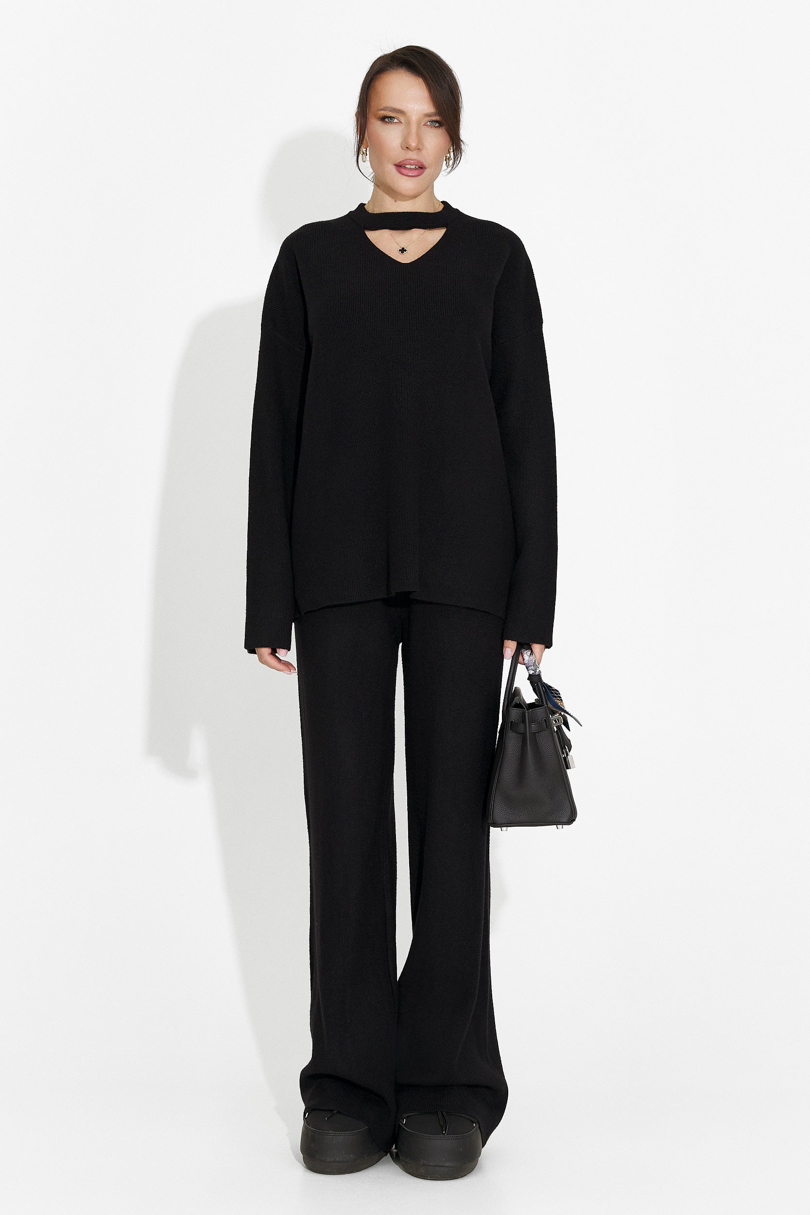 Czarny komplet ze spodniami Kania Bogas