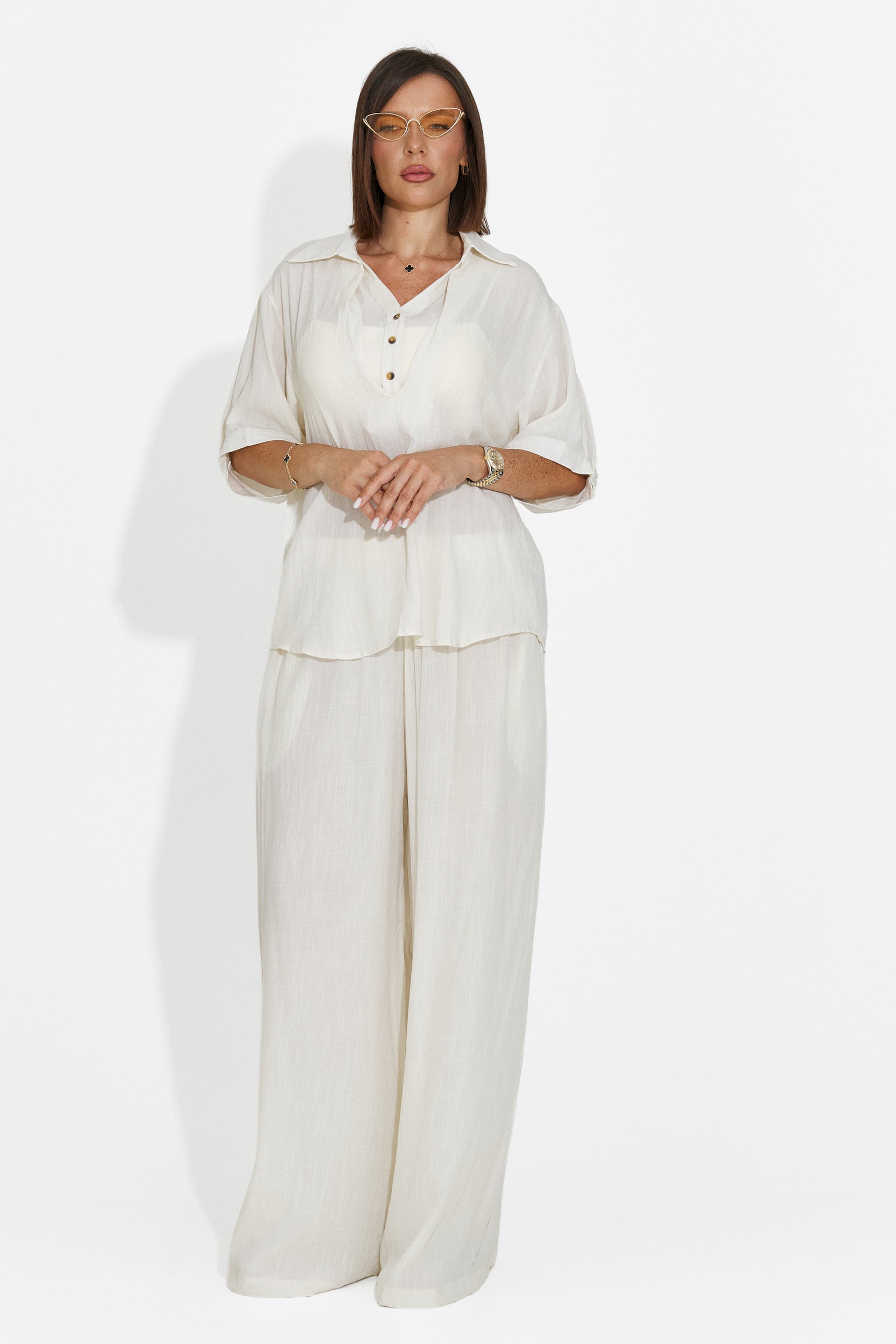Women's set shirt + beige pants Anyela Bogas