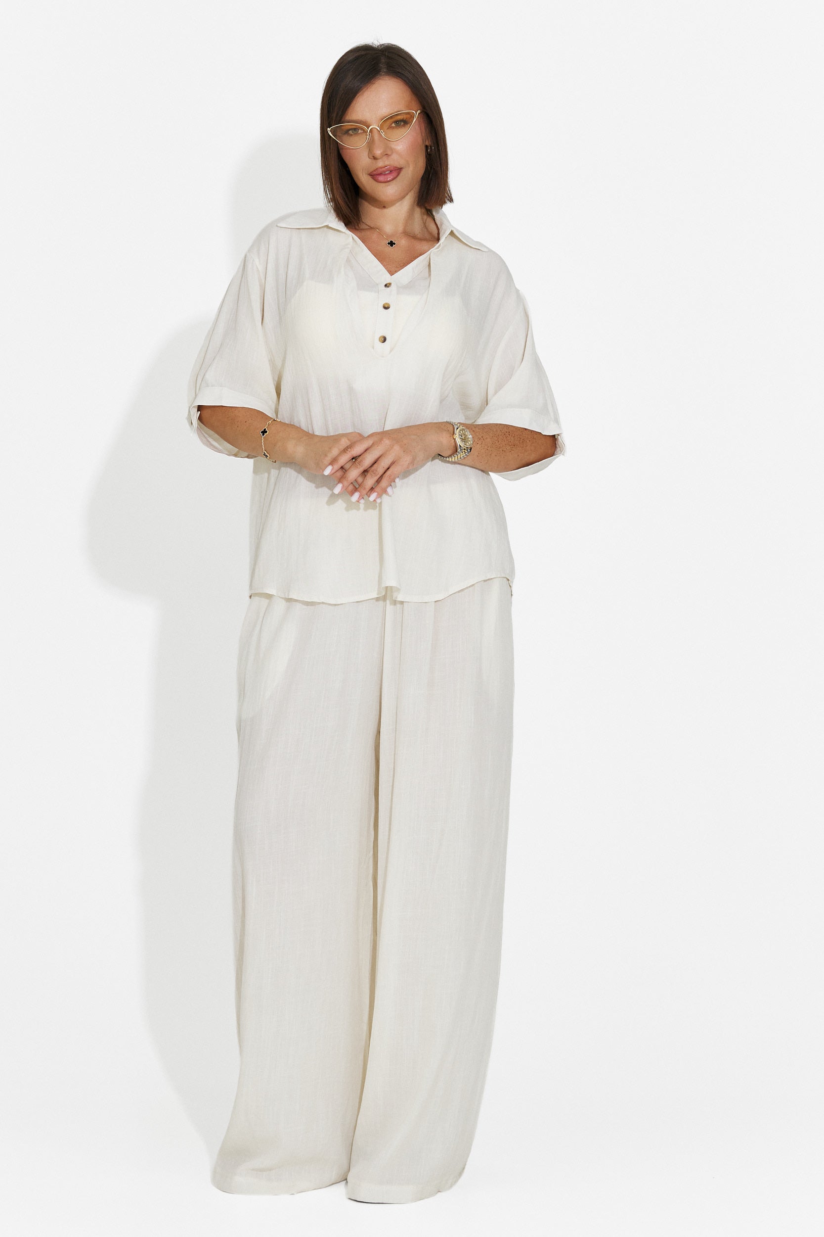 Women's set shirt + beige pants Anyela Bogas