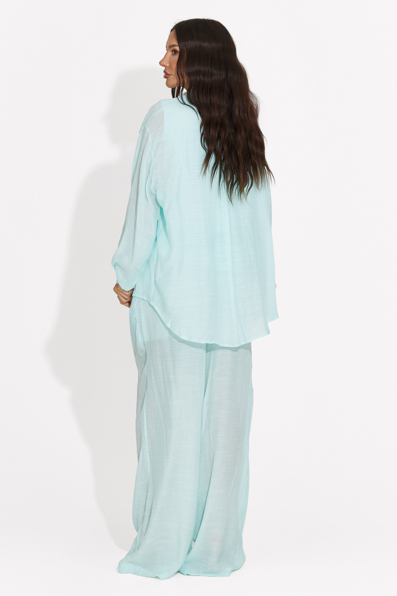 Turquoise women's set shirt + pants + tank top Mivya Bogas
