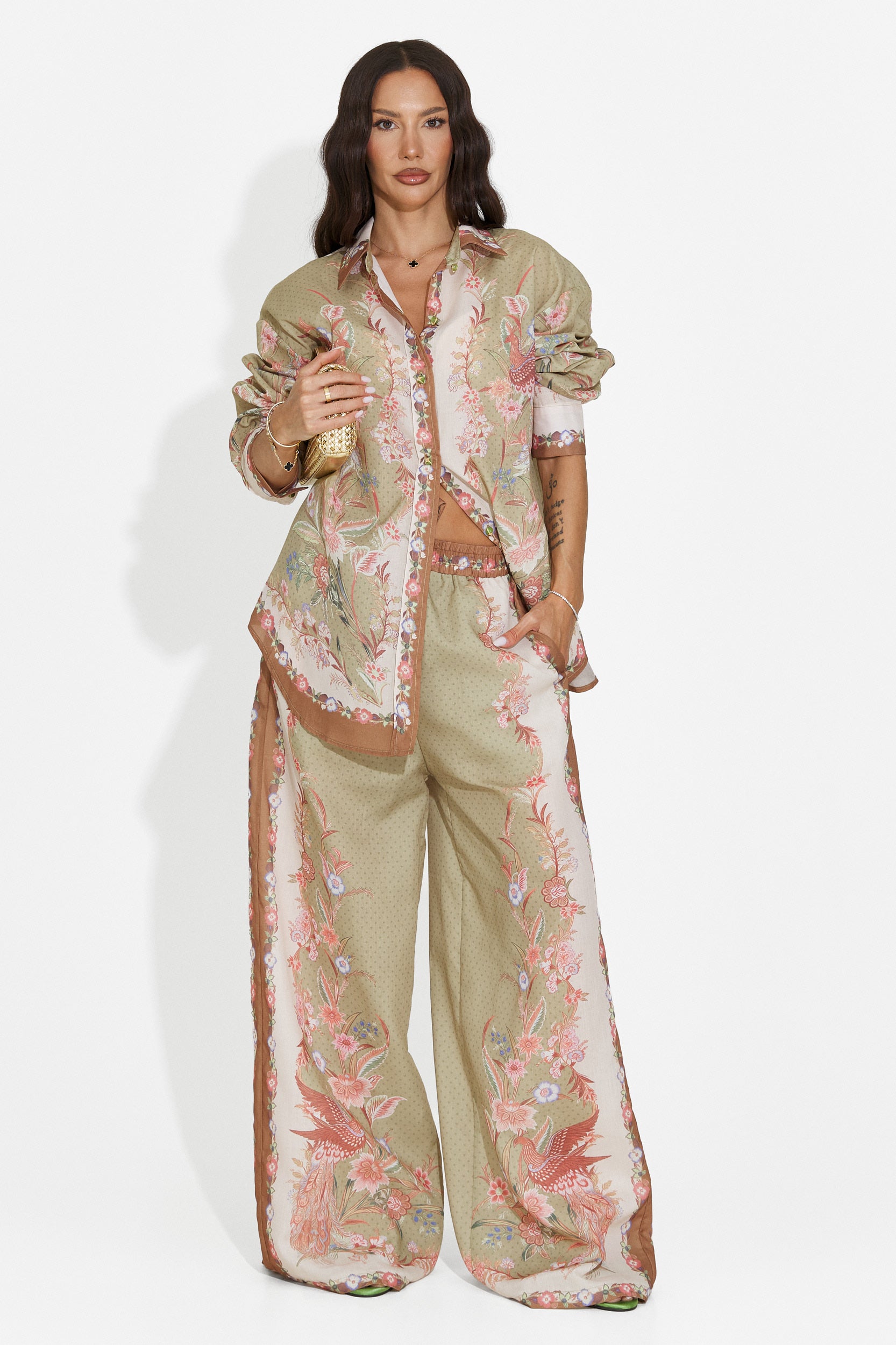 Women's set shirt + green pants Lazyra Bogas