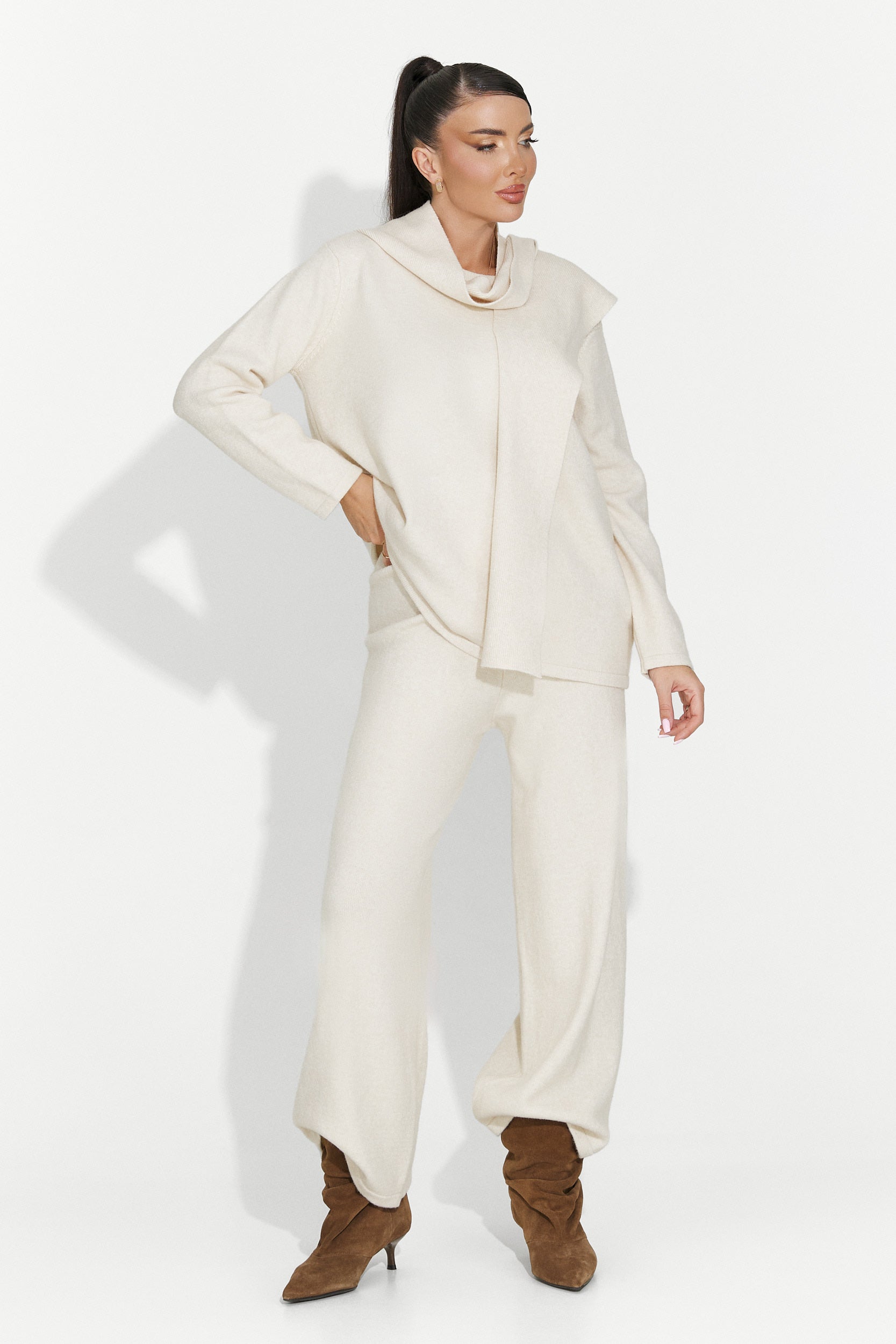 Beiges Damen-Freizeitset Vencilie Bogas