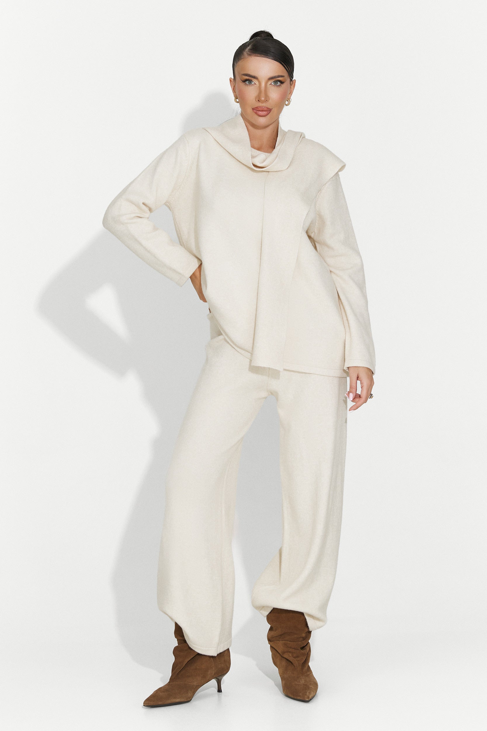 Beiges Damen-Freizeitset Vencilie Bogas