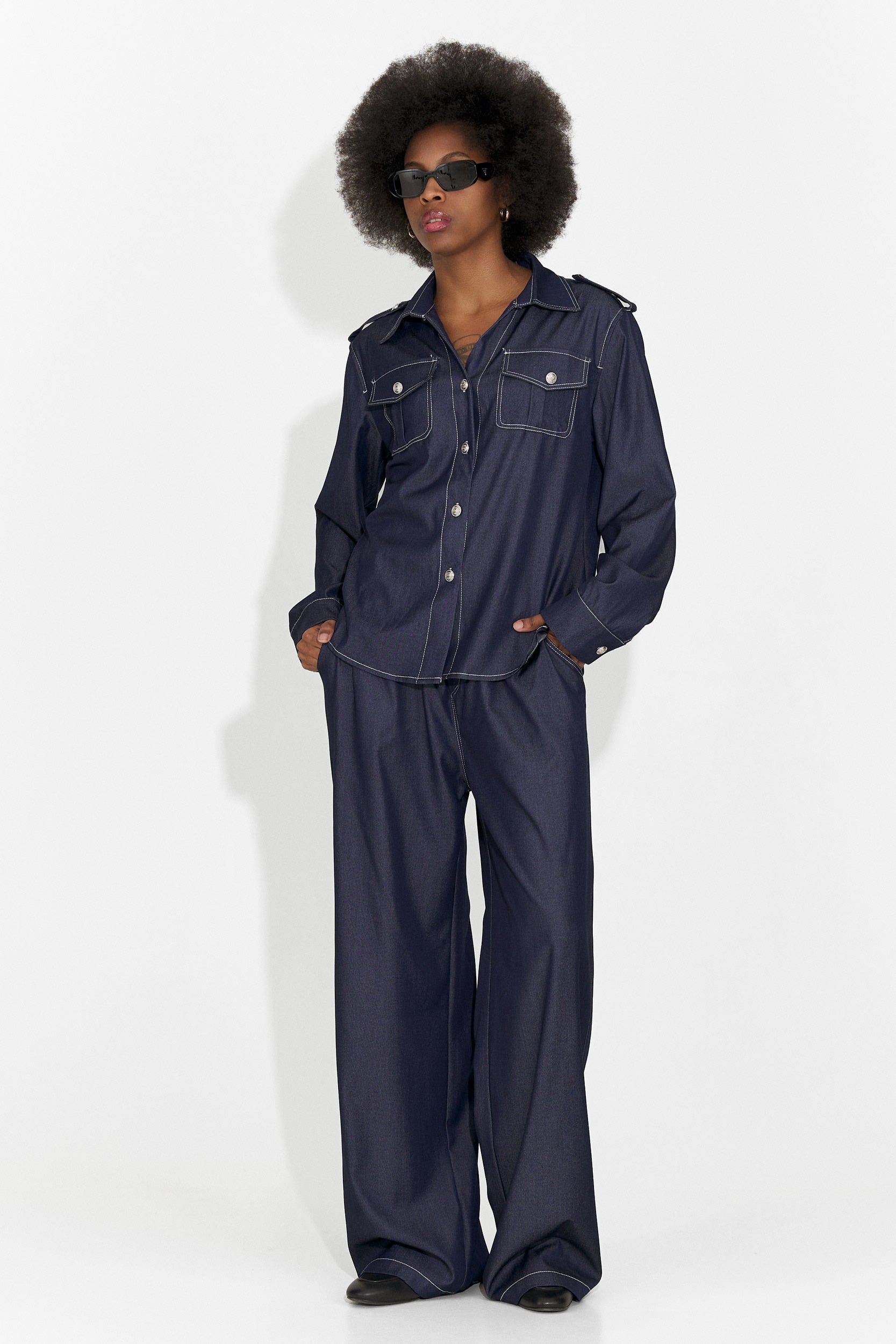 Vertija Bogas Navy Blue Casual Women's Suit