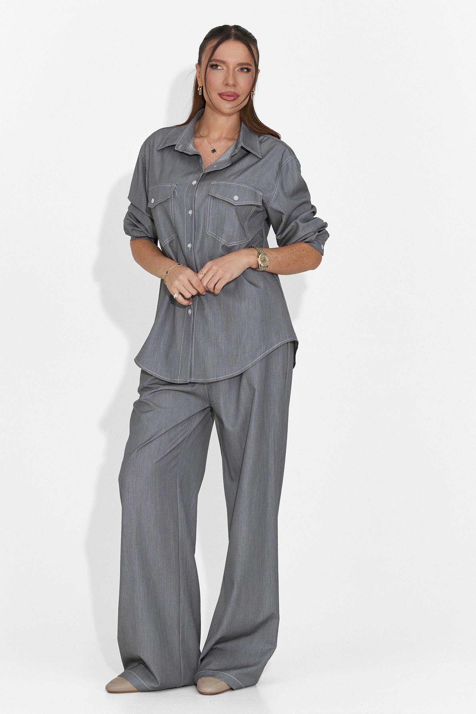 Zunaira Bogas Tuta Casual Grigia da Donna