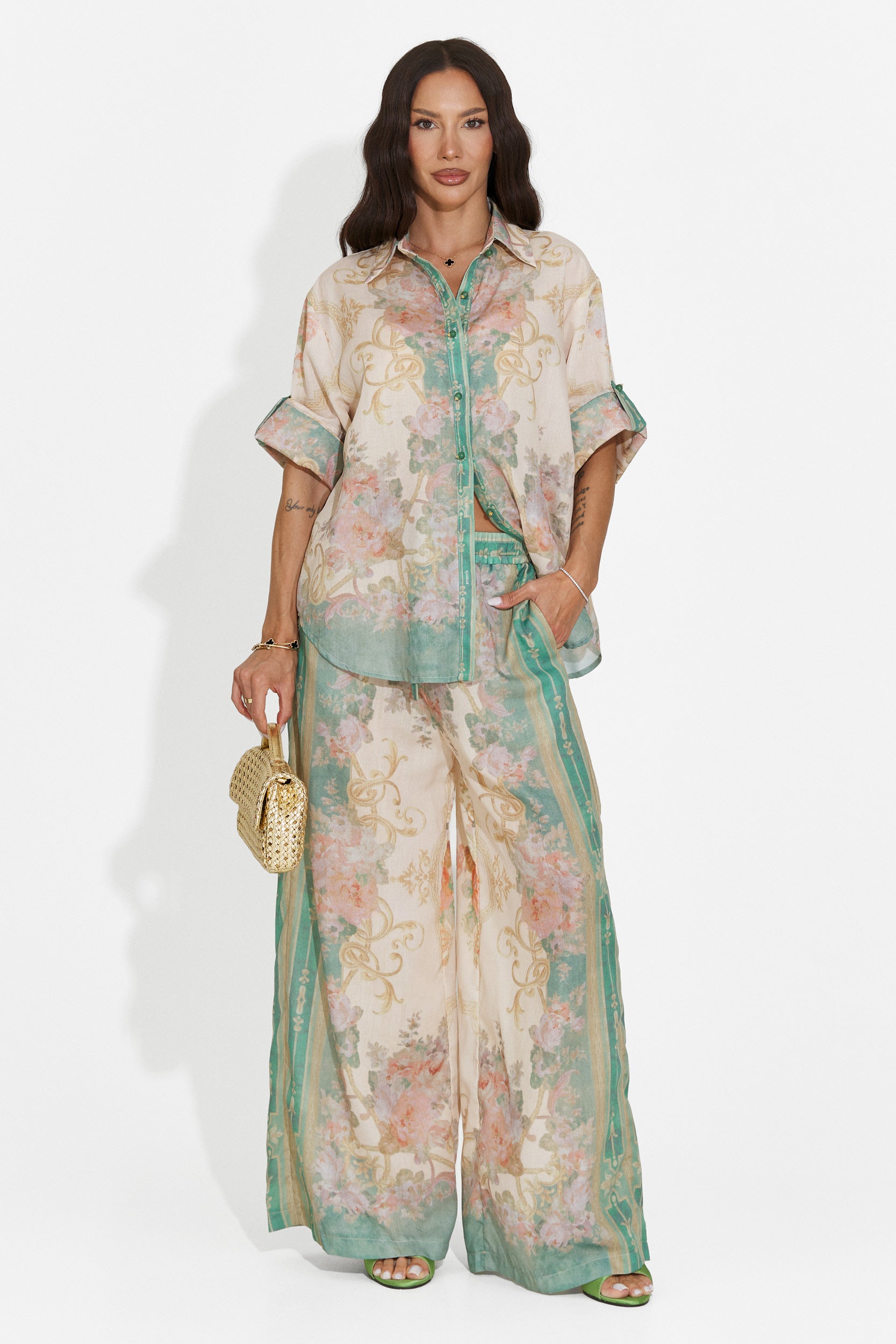 Women's casual green set Nezela Bogas