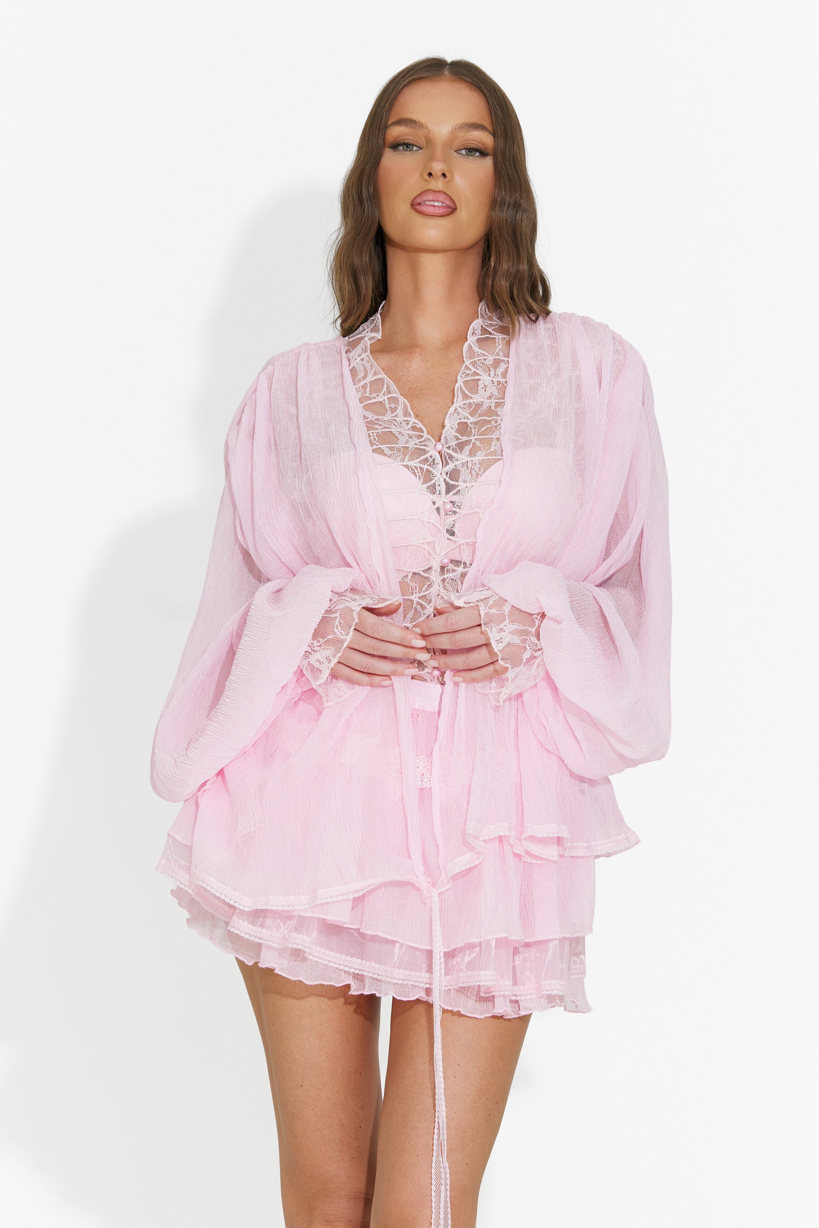 Casual pink women's skirt and pants set Ginevria Bogas
