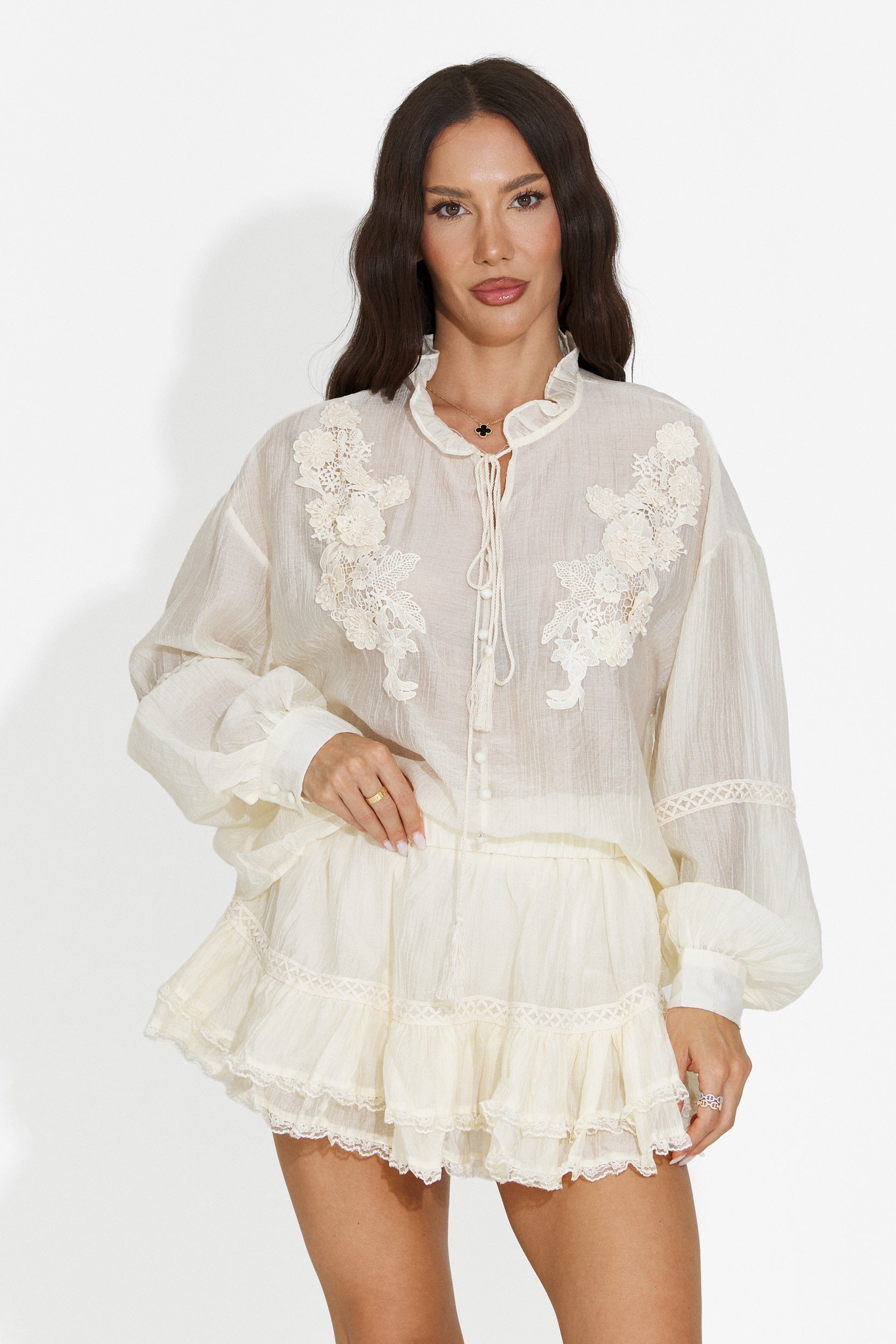 Ensemble avec jupe-culotte beige pour femme Miniola Bogas