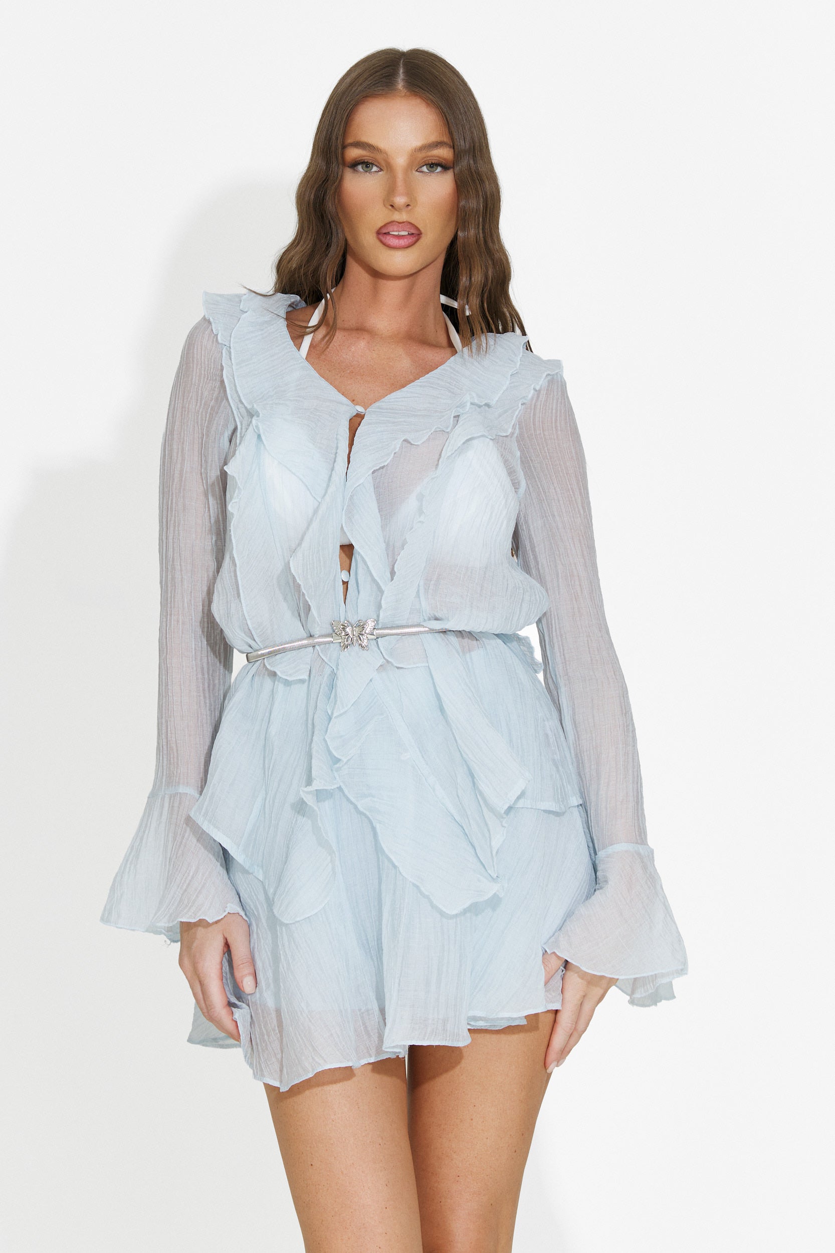 Ensemble avec jupe-culotte bleu pour femme Actions Bogas