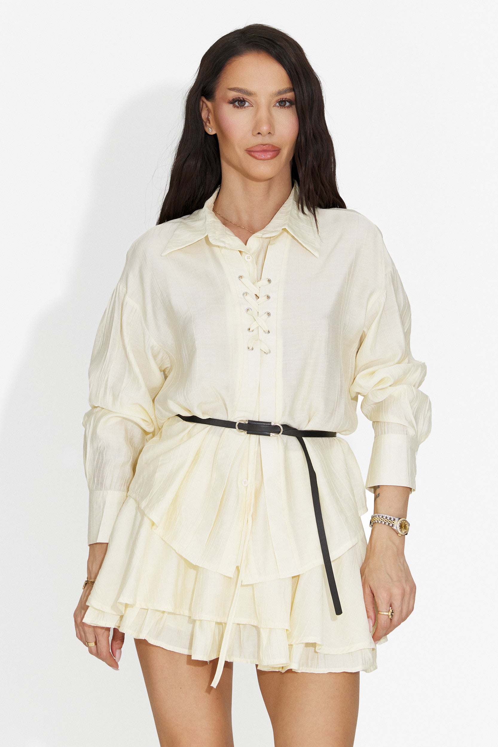 Setiana Bogas Women's Suit with Cream Culottes Skirt