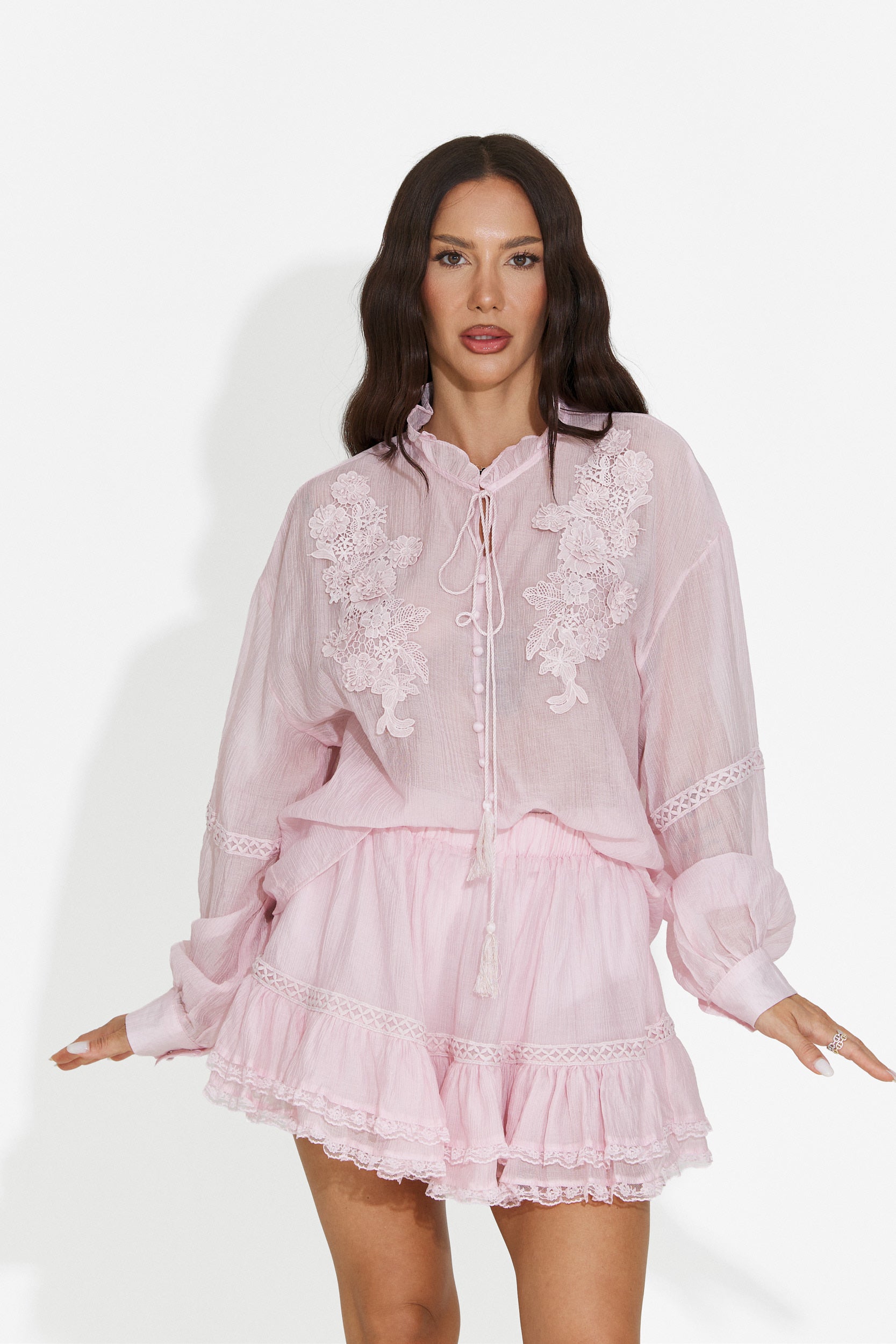 Women's set with pink skirt pants Miniola Bogas