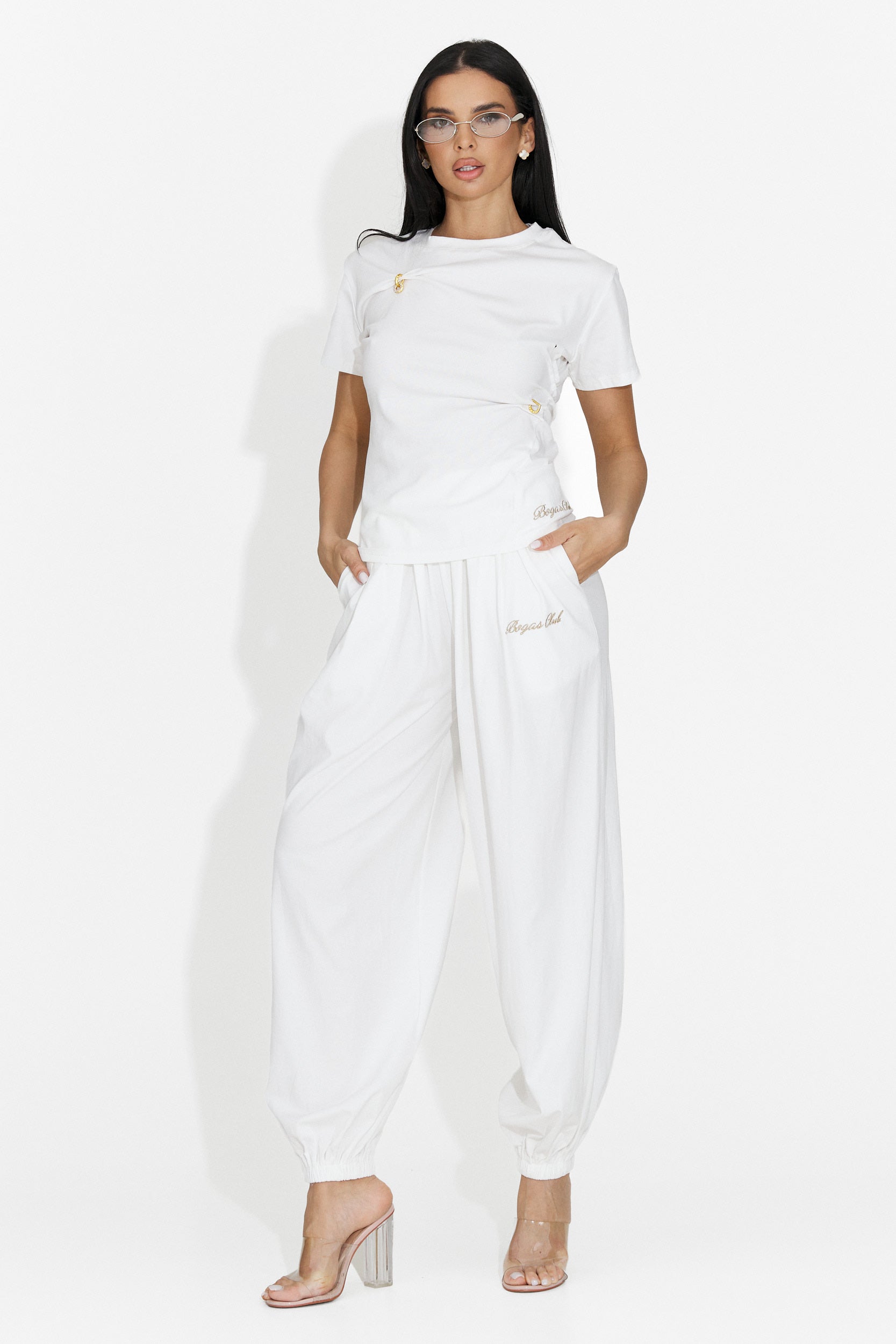Compleu dama cu pantaloni alb Leah Bogas