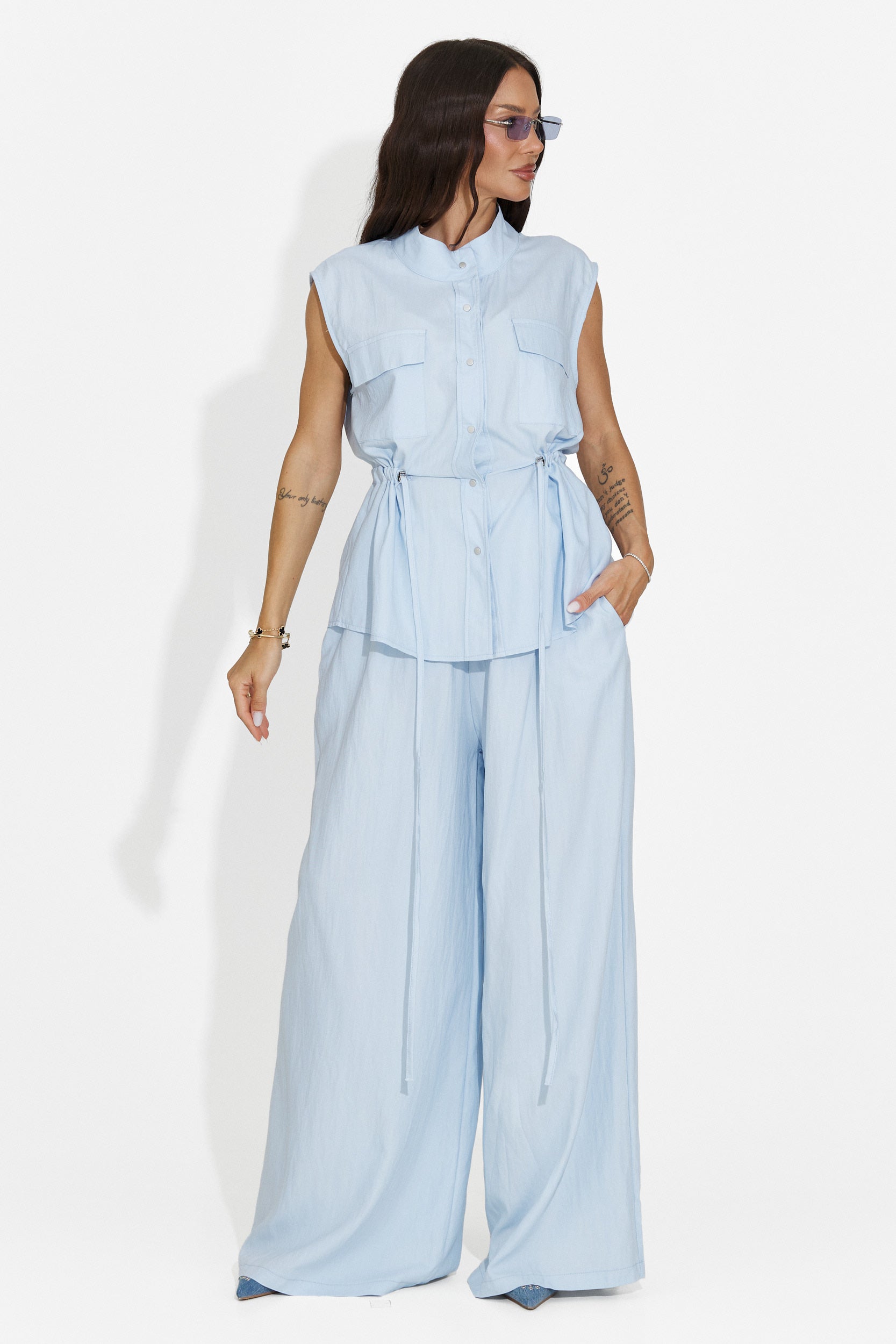 Ensemble femme avec pantalon bleu Yvaine Bogas