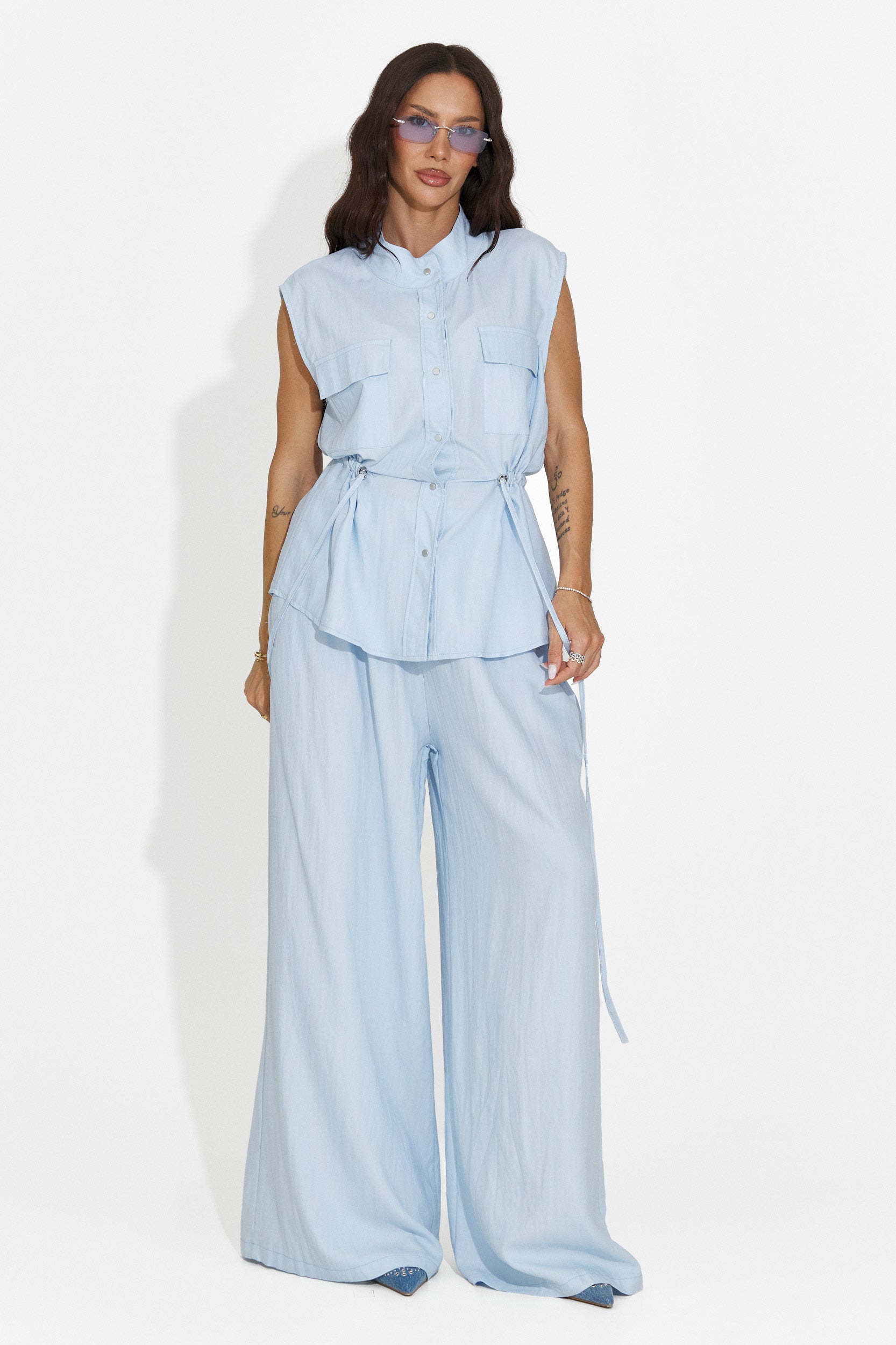 Ensemble femme avec pantalon bleu Yvaine Bogas
