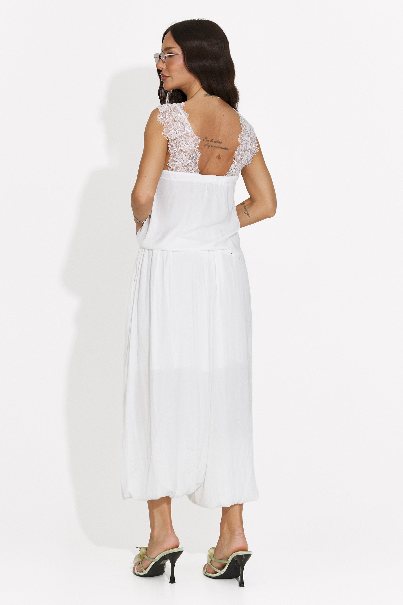 Conjunto de mujer con pantalones largos blanco Anaelia Bogas