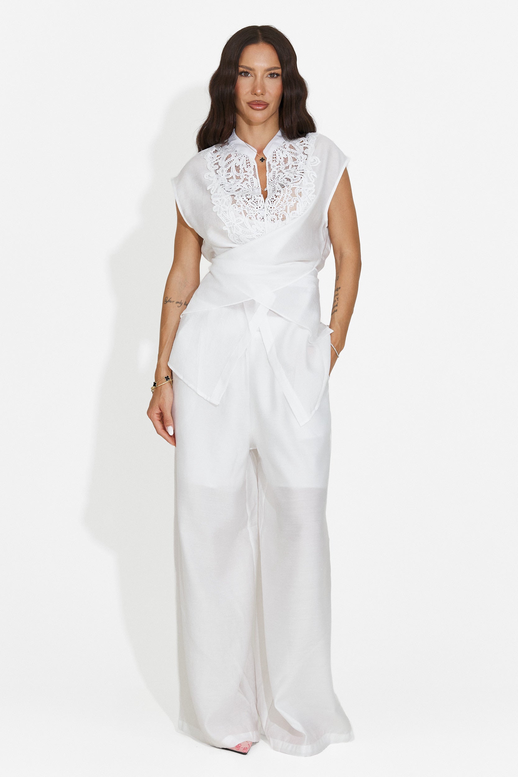 Ensemble avec pantalon long blanc pour femme Searcing Bogas