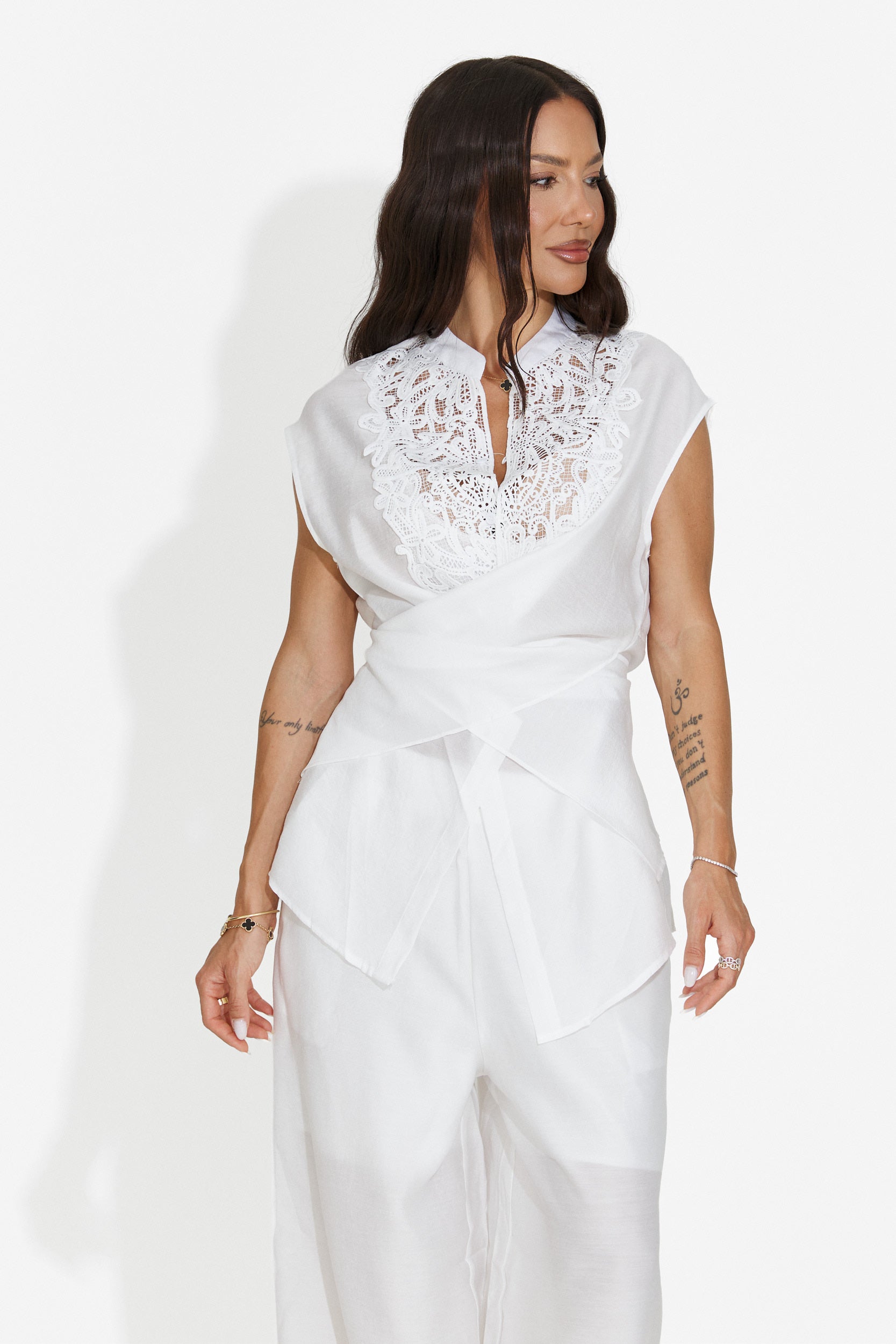 Ensemble avec pantalon long blanc pour femme Searcing Bogas