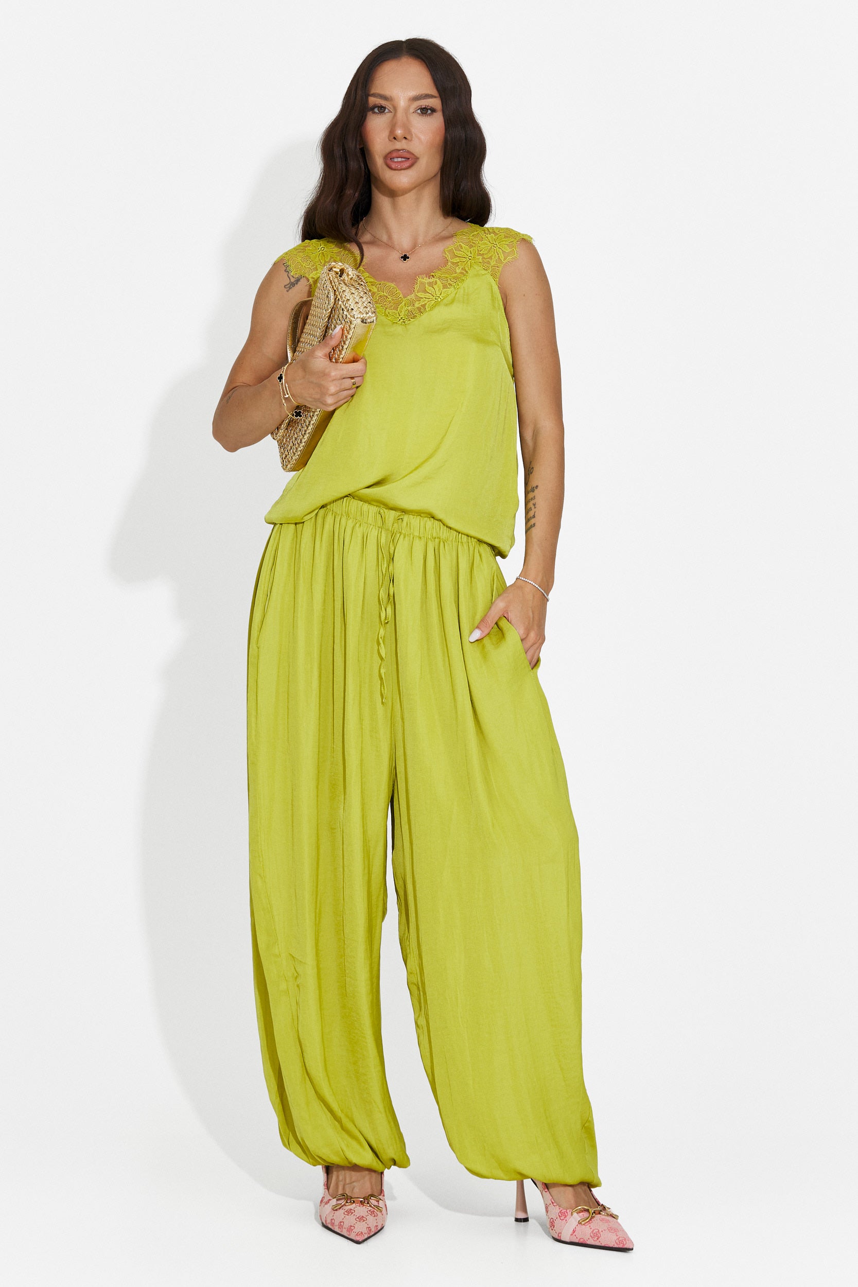 Women's set with green long pants Anaelia Bogas