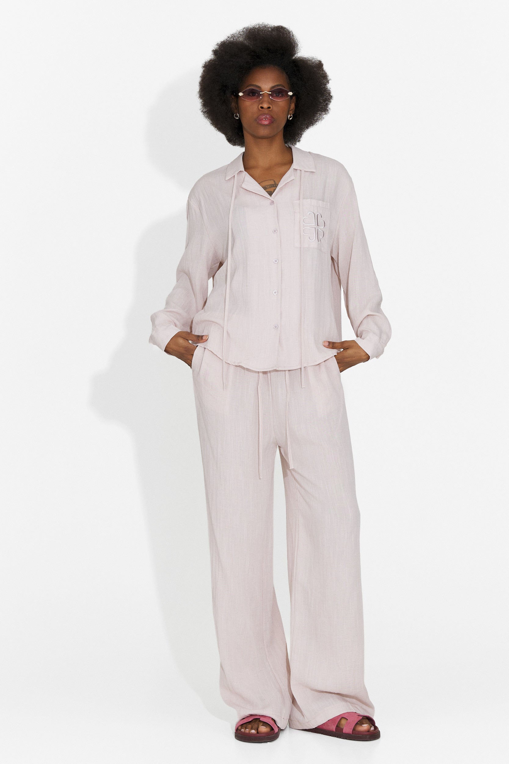 Aralia Bogas Women's Suit with Pink Trousers