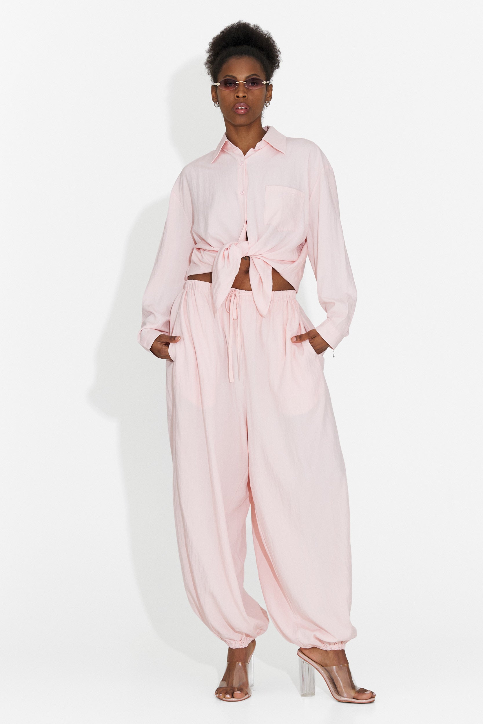 Compleu dama cu pantaloni roz Kadea Bogas