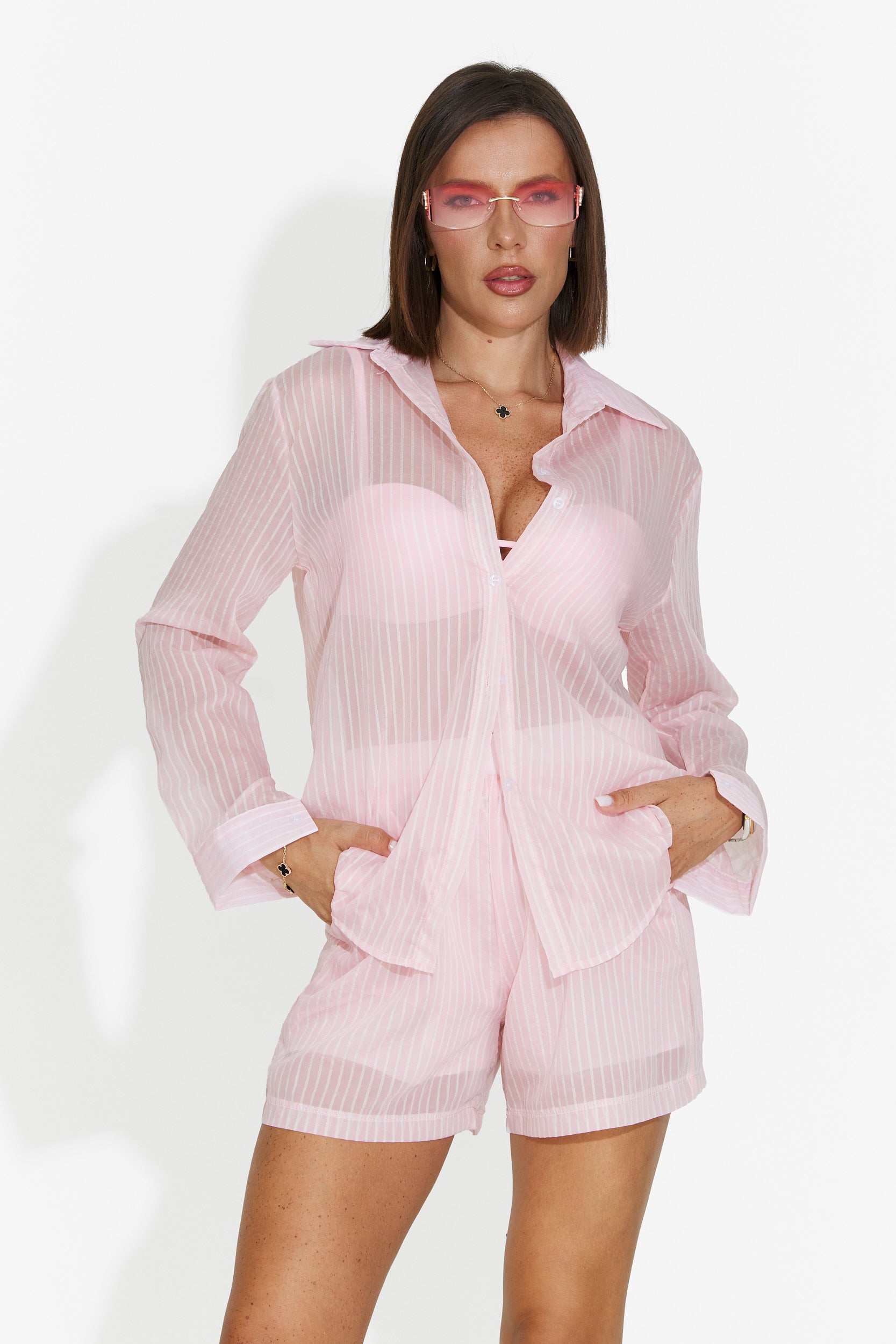Women's set with short pants pink Valeia Bogas