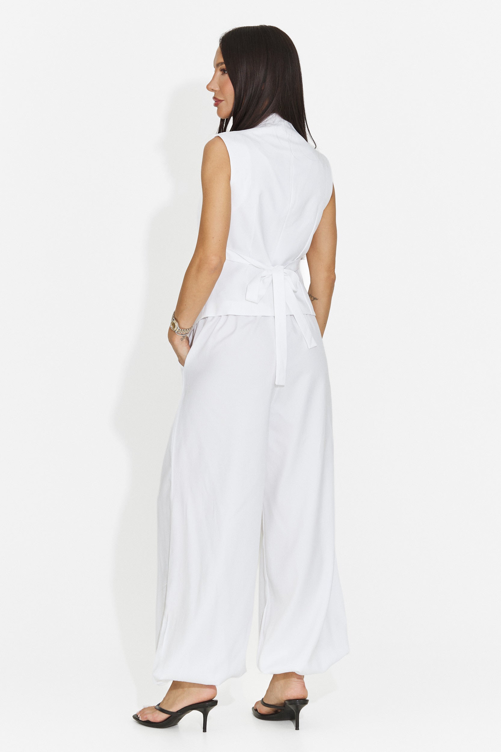 Compleu dama elegant alb Foesanty Bogas