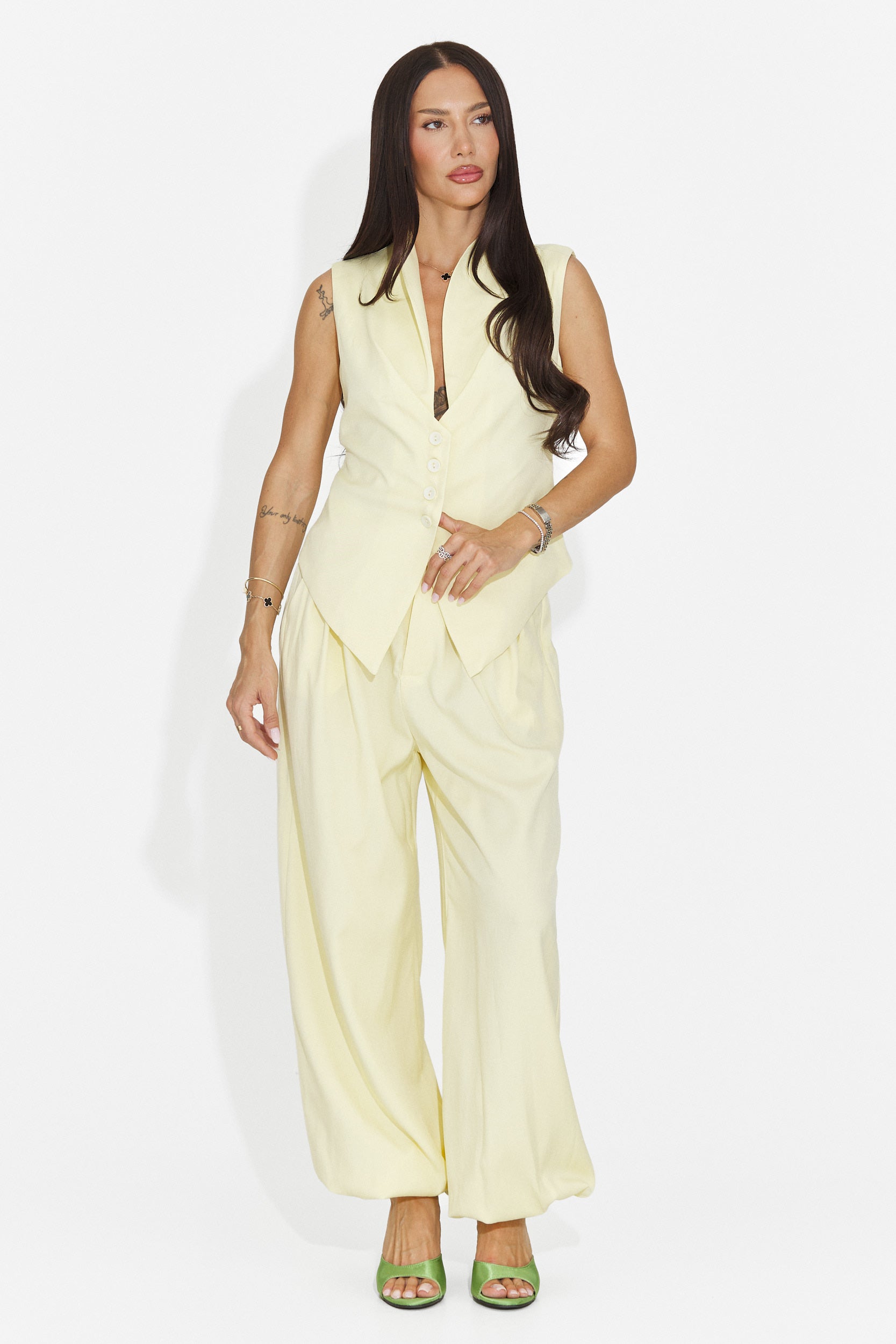 Compleu dama elegant galben Foesanty Bogas