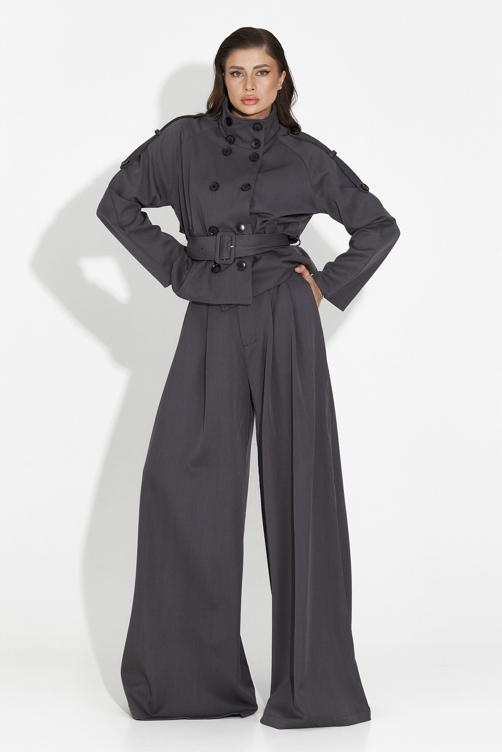 Elegancki szary komplet damski Belora Bogas