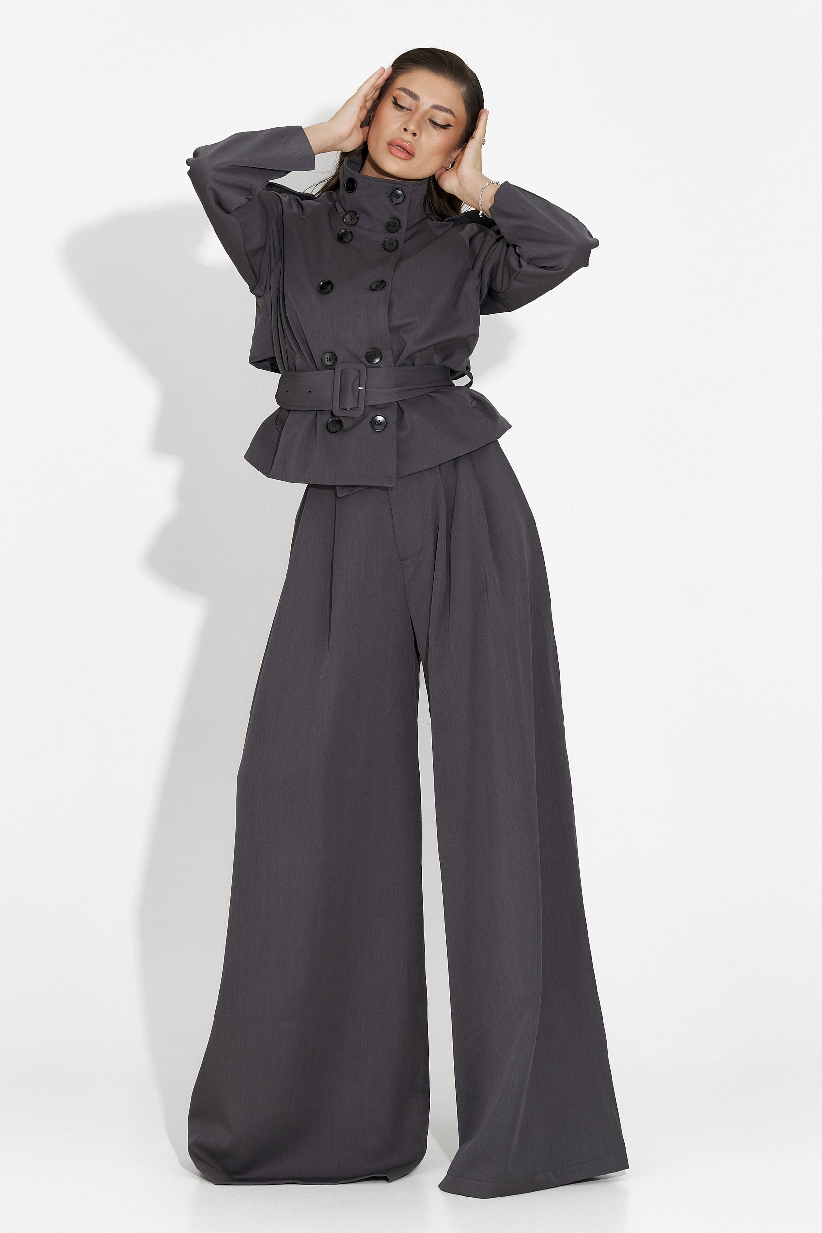 Elegancki szary komplet damski Belora Bogas