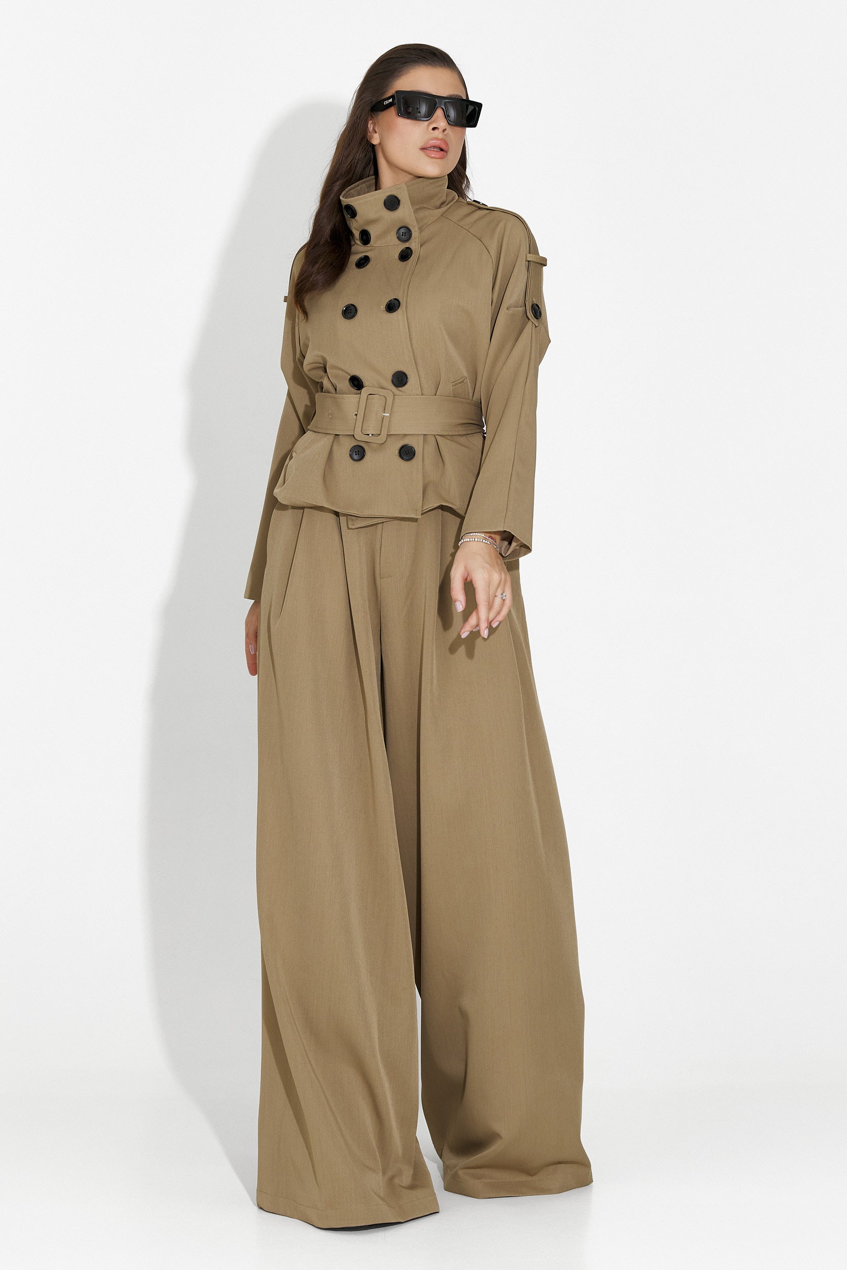 Elegancki brązowy komplet damski Belora Bogas