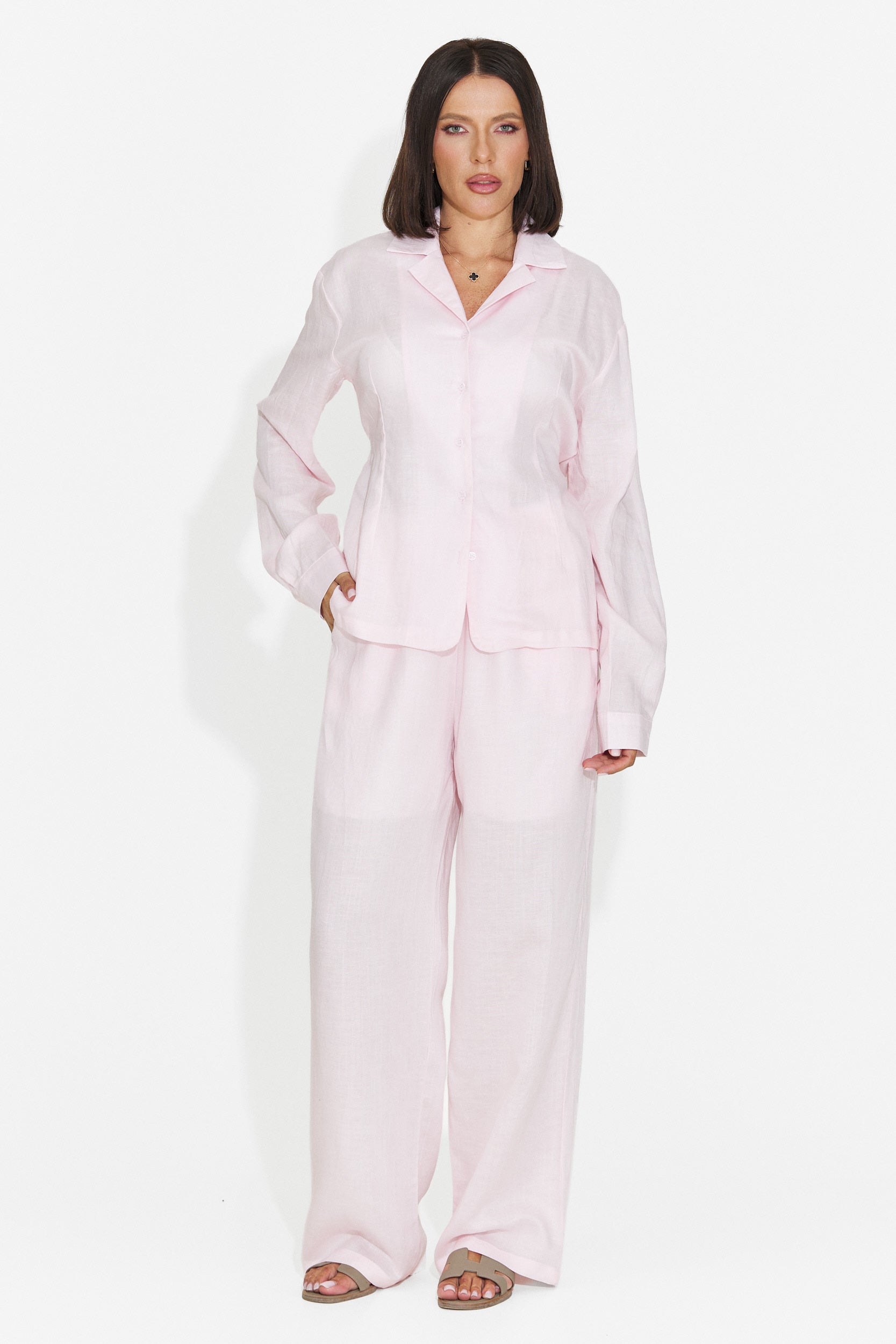 Compleu dama elegant roz Amiest Bogas