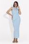Ensemble pour femmes Terance Bogas avec jupe bleue et body