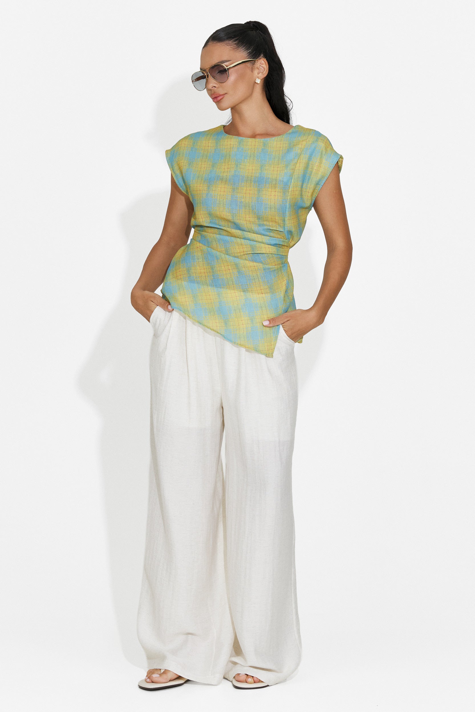 Conjunto de mujer camiseta + pantalones verde Hortisa Bogas