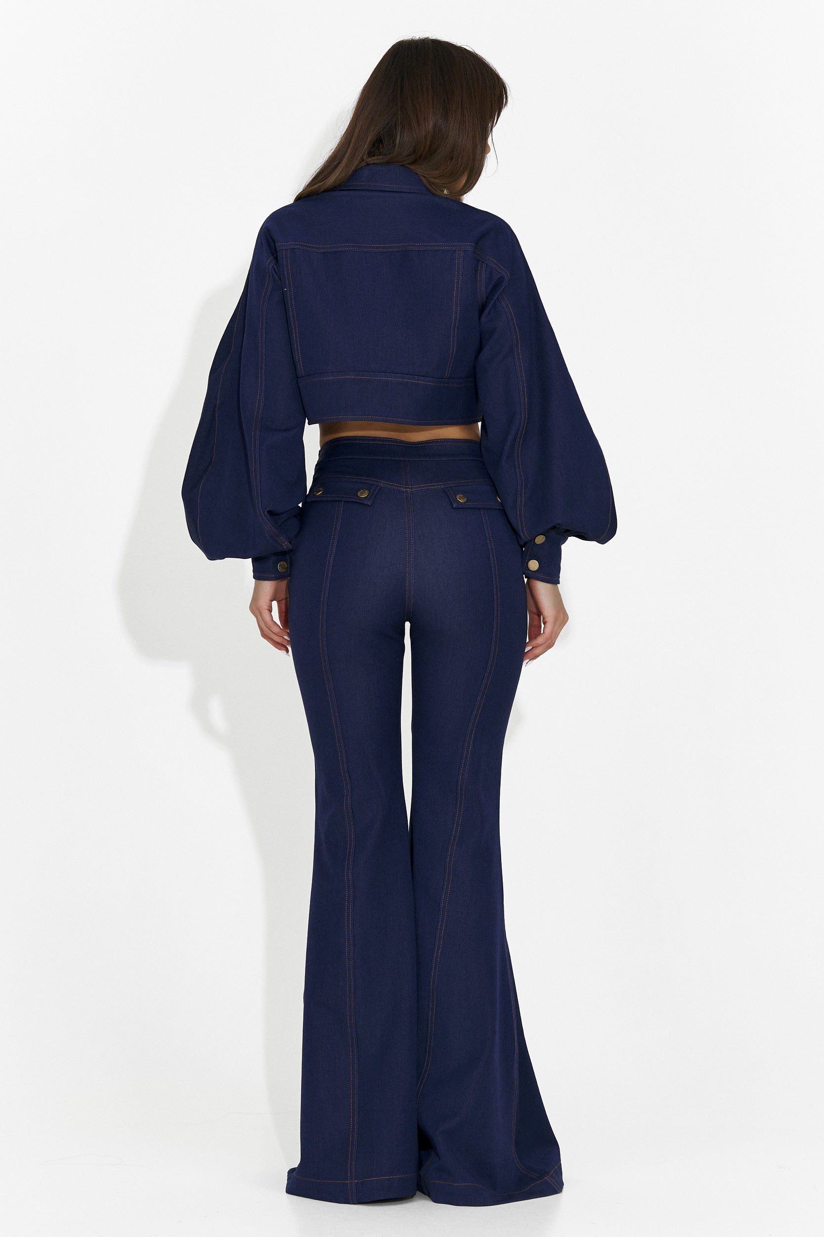 Σετ γυναικείο παντελόνι + σακάκι μπλε Kimala Bogas