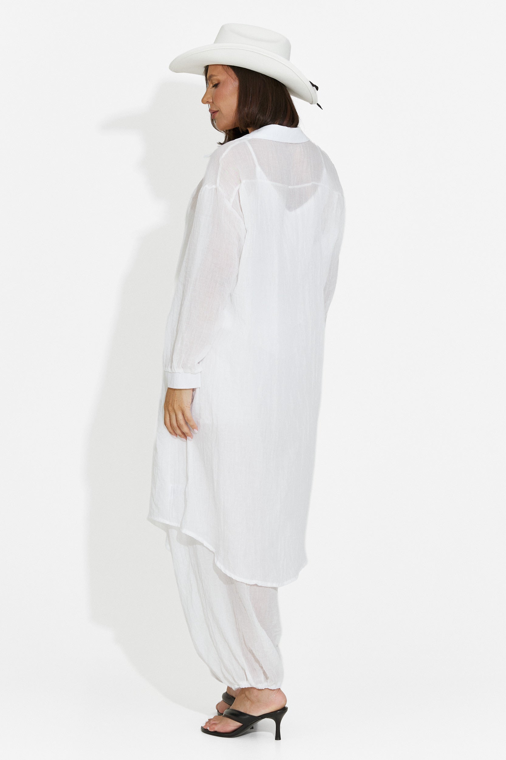 Women's suit pants + tank top + shirt white Dariele Bogas