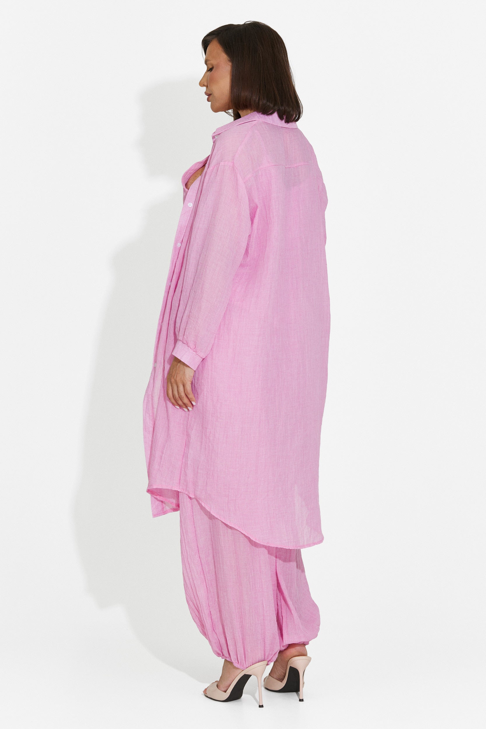 Women's suit pants + tank top + shirt pink Dariele Bogas