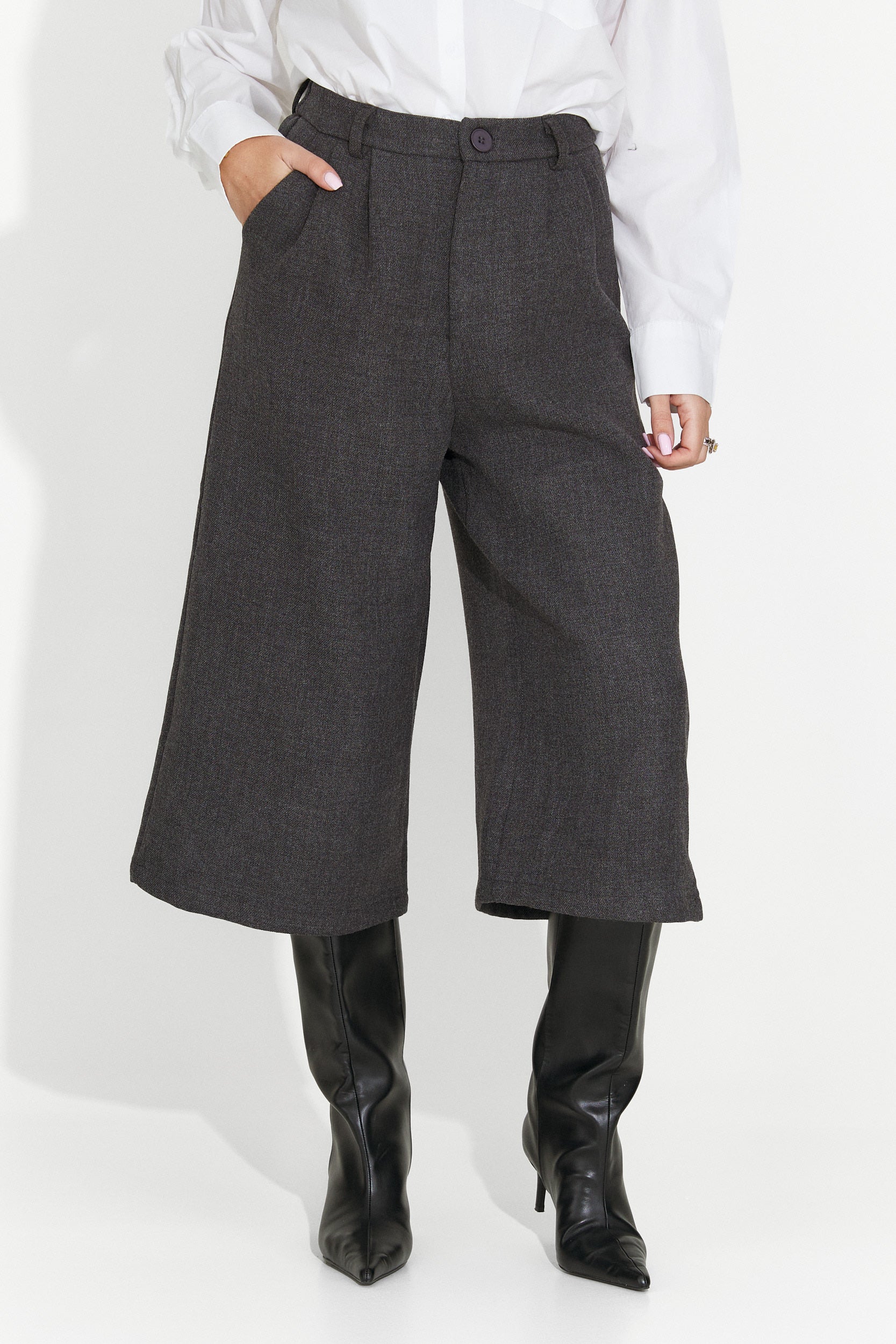 Damenanzug Hose + Sakko + Krawatte grau Astonia Bogas