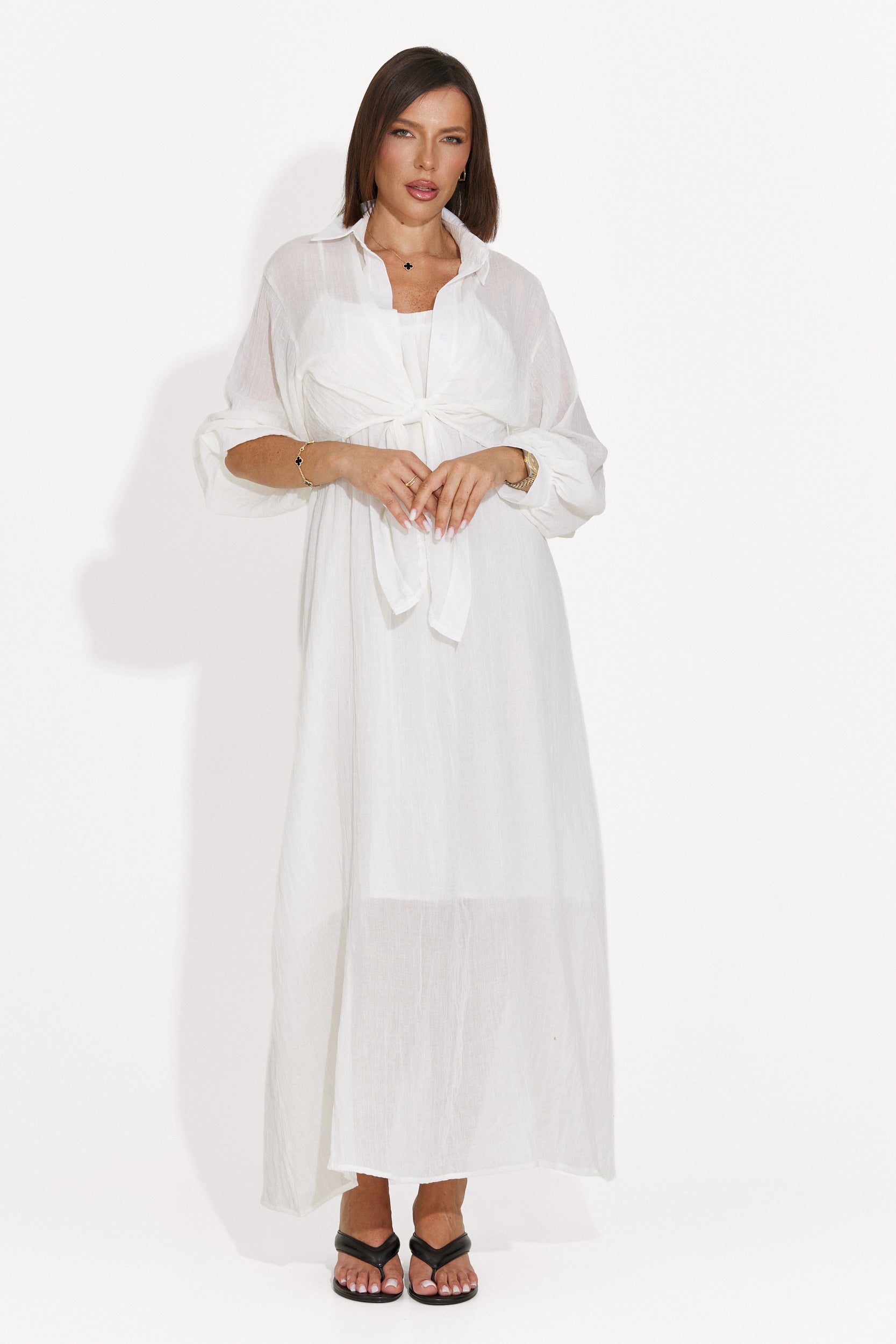 Women's suit dress + shirt beige Aishia Bogas