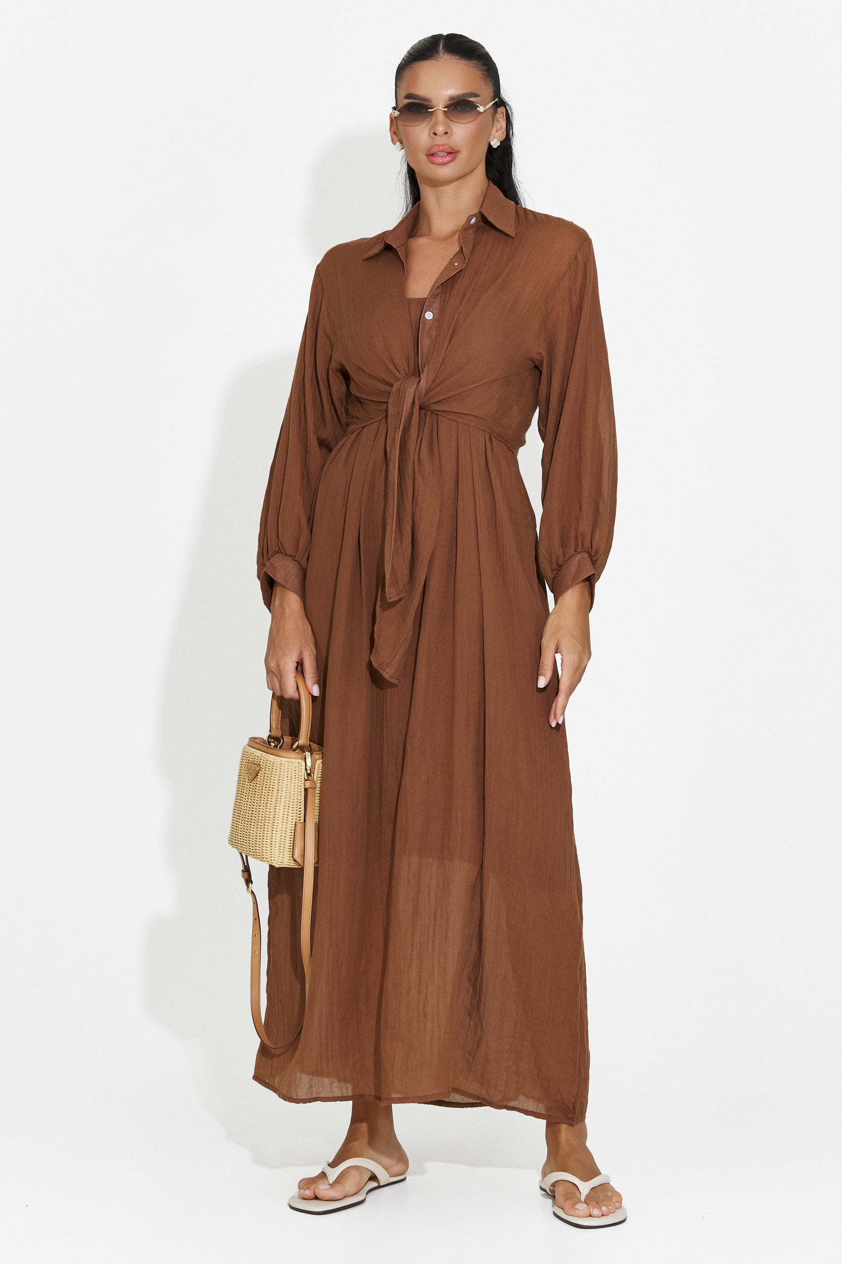 Women's suit dress + shirt brown Aishia Bogas