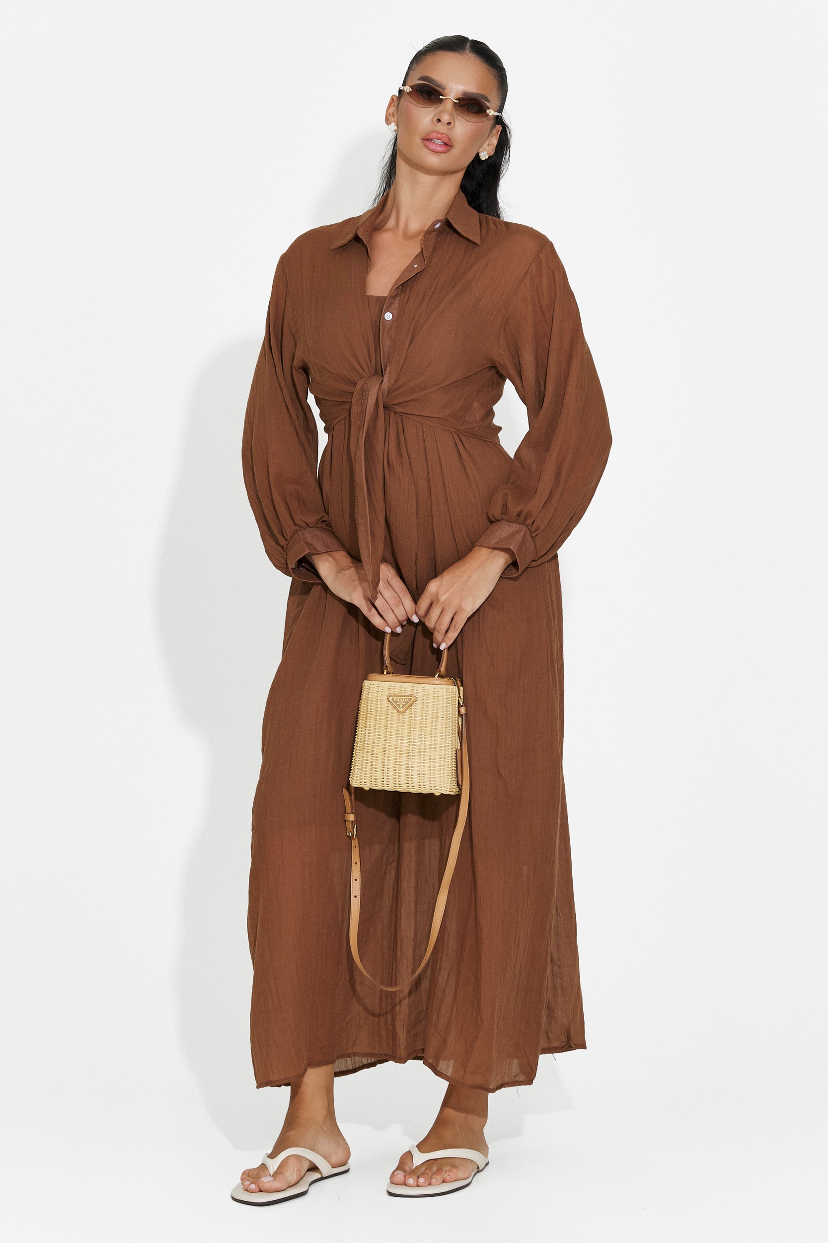 Women's suit dress + shirt brown Aishia Bogas